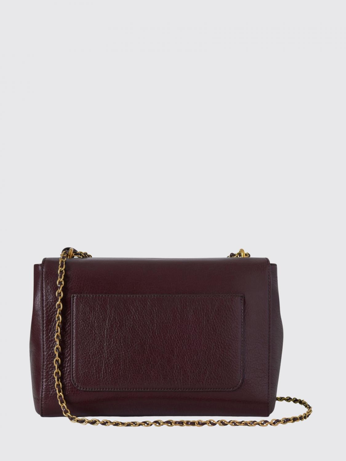 MULBERRY BORSA A TRACOLLA: Borsa Lily Mulberry in pelle a grana naturale , Bordeaux - Img 3