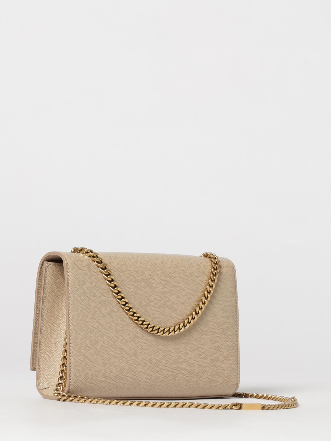 SAINT LAURENT BORSA MINI: Borsa Kate Saint Laurent in pelle grain de poudre , Beige - Img 3