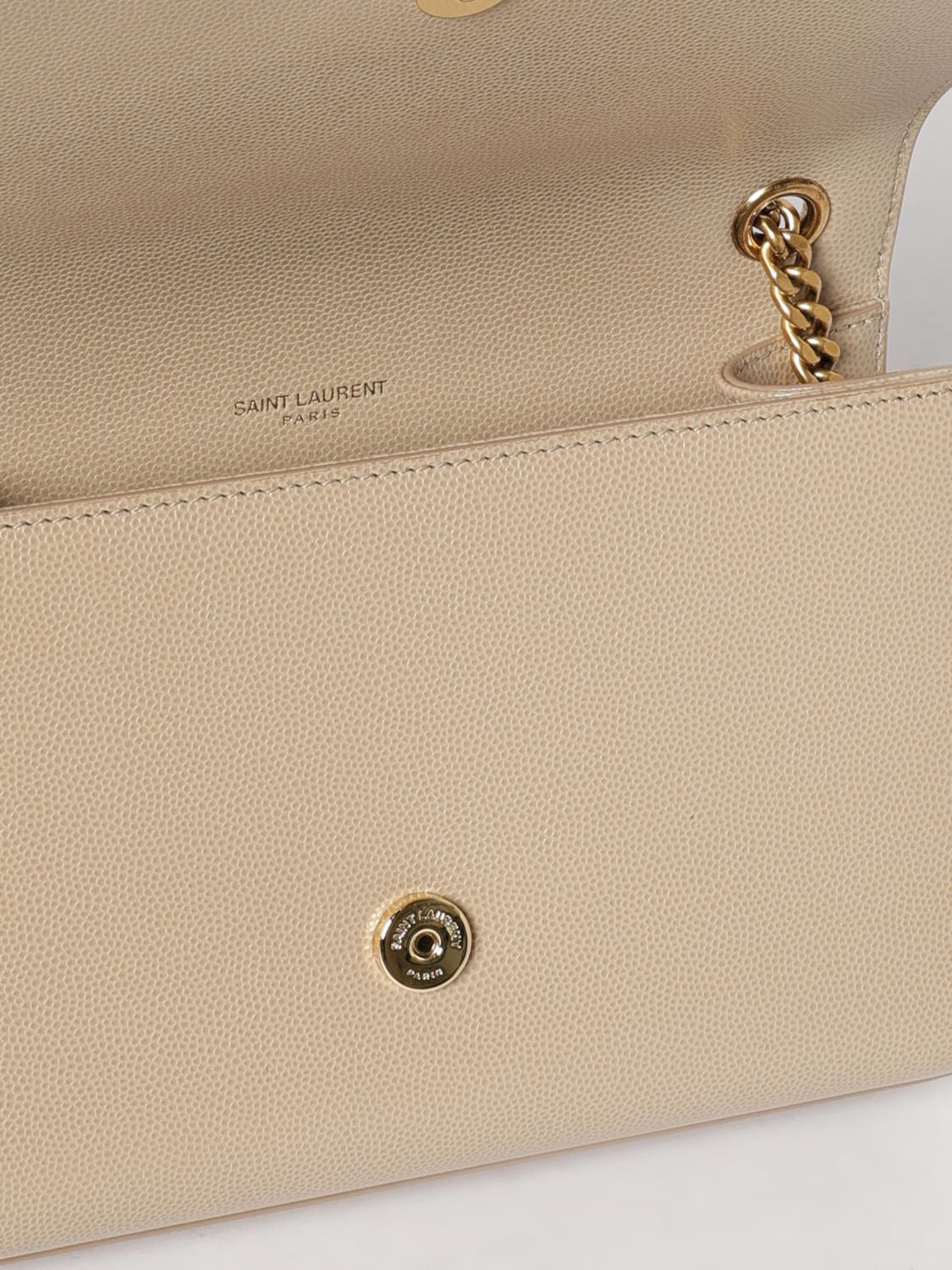 SAINT LAURENT BORSA MINI: Borsa Kate Saint Laurent in pelle grain de poudre , Beige - Img 5