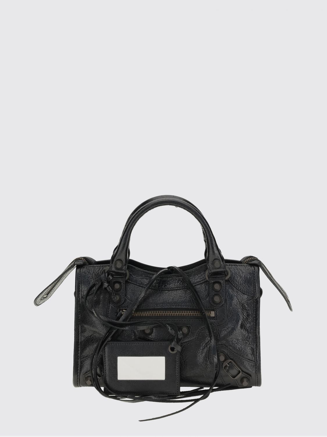 BALENCIAGA BORSA A MANO: Borsa Le City mini Balenciaga in pelle Arena, Nero - Img 1