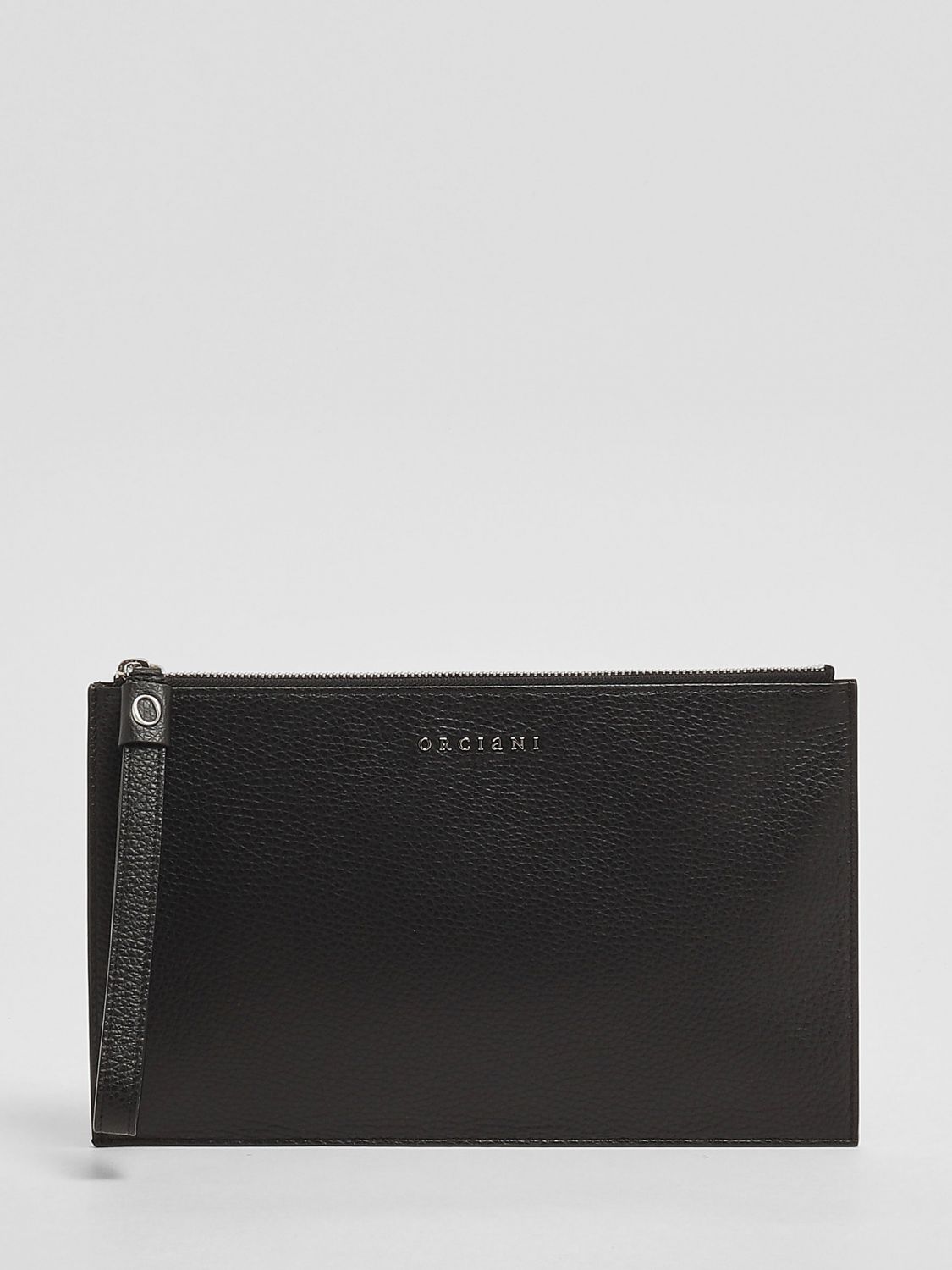 ORCIANI PORTADOCUMENTI: Pochette Micron Orciani in pelle pieno fiore , Nero - Img 1