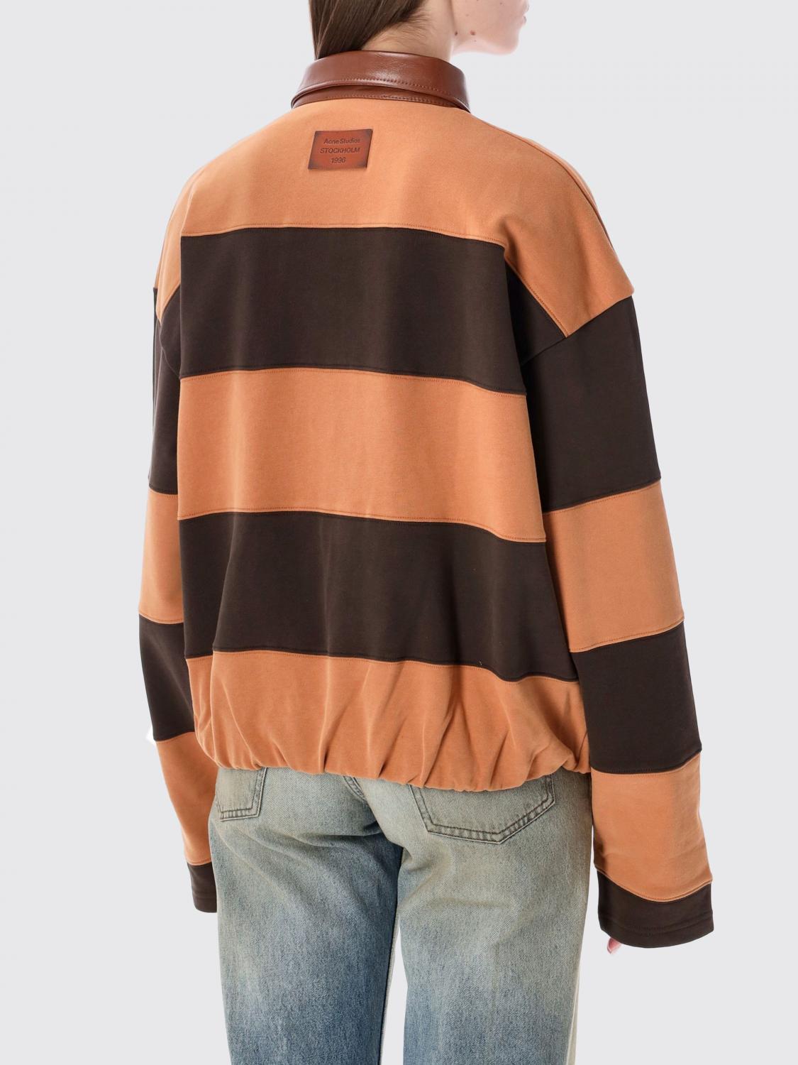 ACNE STUDIOS POLO: Polo over in cotone a righe Acne Studios, Marrone - Img 2