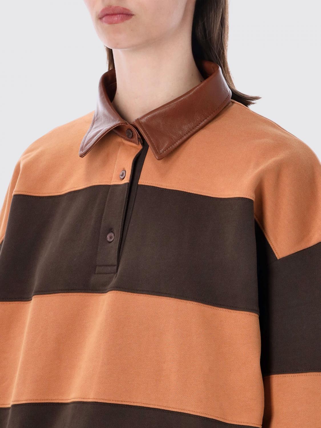 ACNE STUDIOS POLO: Polo over in cotone a righe Acne Studios, Marrone - Img 3
