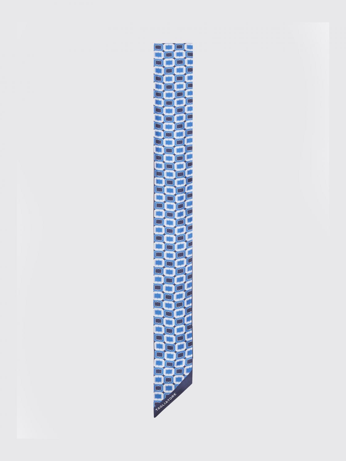 TAGLIATORE SEIDENTUCH: Bandeau aus bedruckter Baumwolle Tagliatore, Blau - Img 1