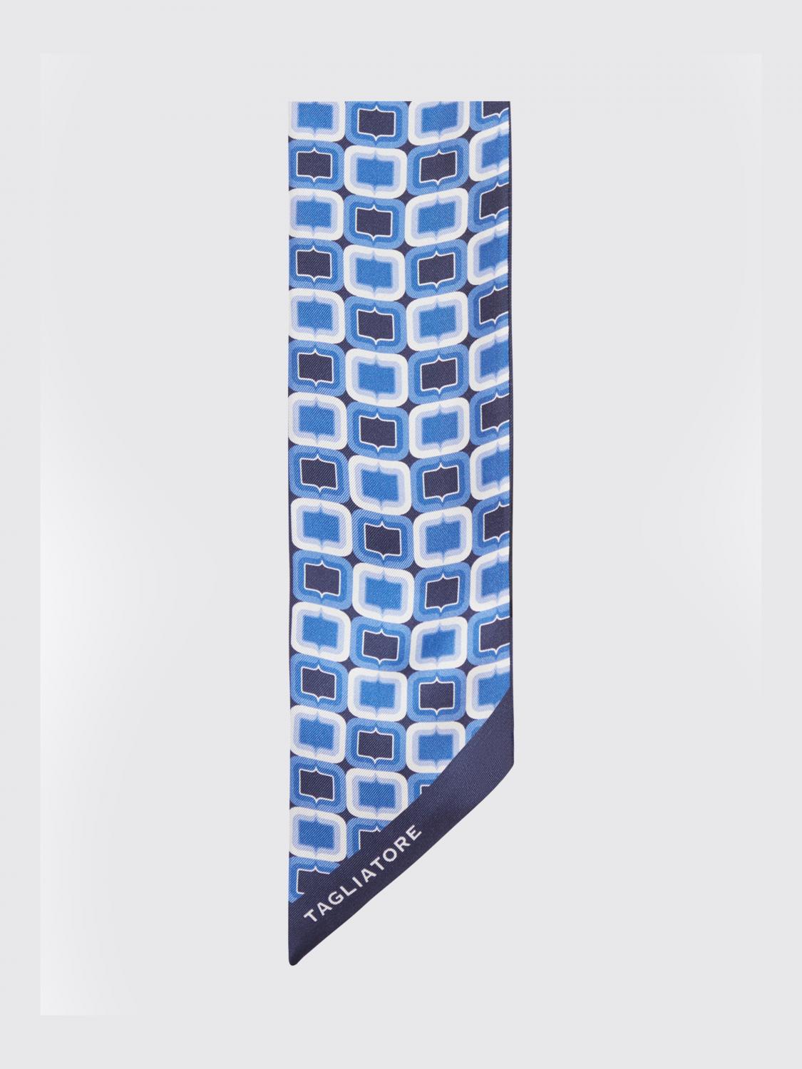 TAGLIATORE SEIDENTUCH: Bandeau aus bedruckter Baumwolle Tagliatore, Blau - Img 2