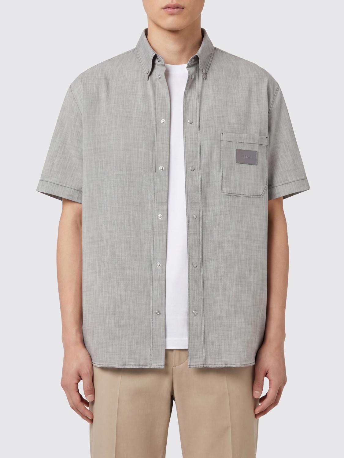FENDI CAMICIA: Camicia Fendi in cotone , Grigio - Img 1