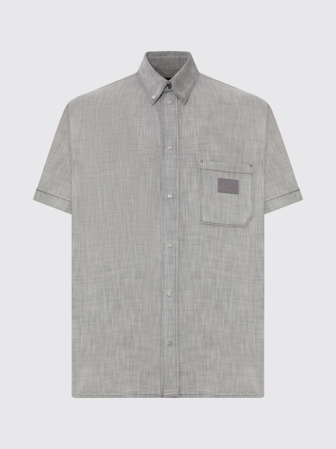 FENDI CAMICIA: Camicia Fendi in cotone , Grigio - Img 2