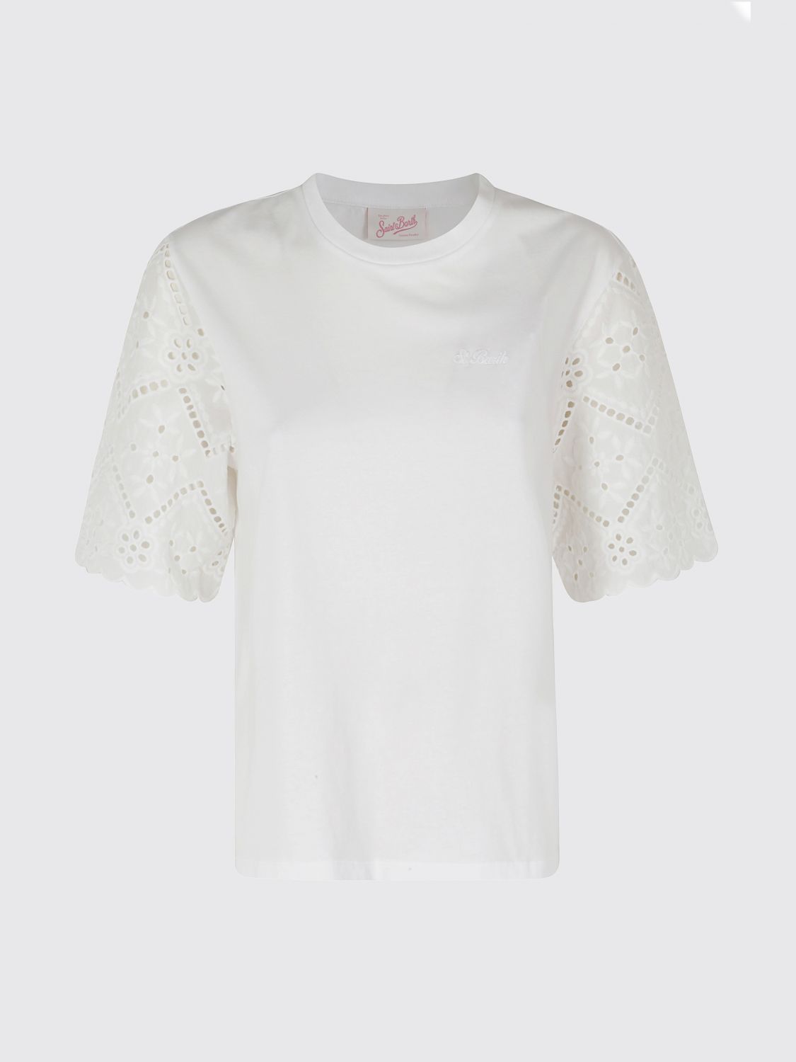MC2 SAINT BARTH T-SHIRTS: T-shirt MC2 Saint Barth in cotone e Sangallo , Nero - Img 2