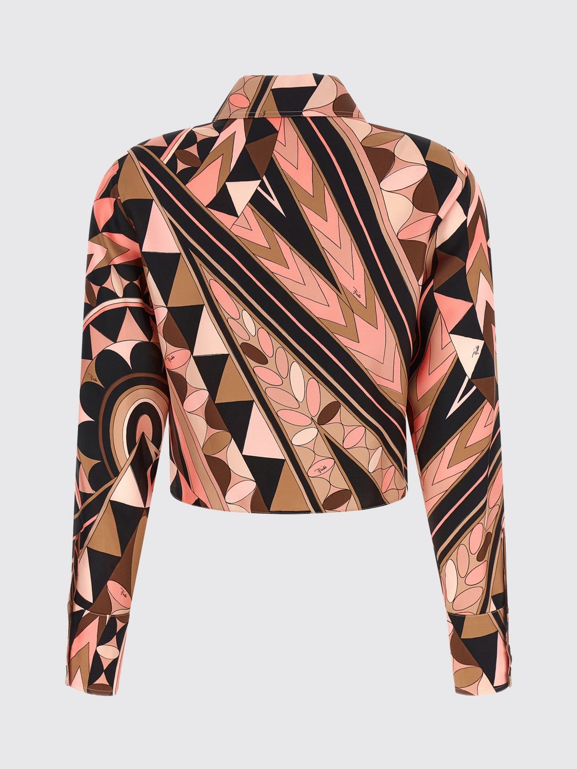 PUCCI CAMICIA: Camicia cropped Pucci in seta stampata , Rosa - Img 3