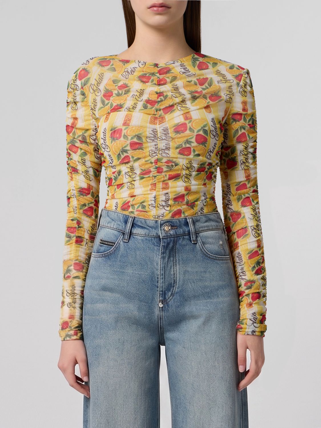 PHILIPP PLEIN BODY: Body donna Philipp Plein, Giallo - Img 1