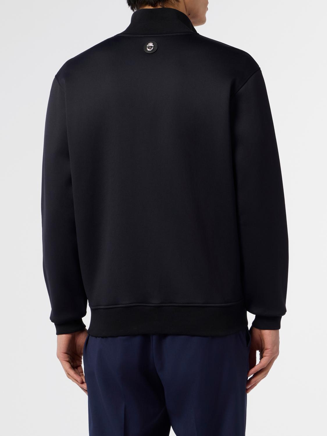 BILLIONAIRE SUDADERA: Sudadera de algodón con cremallera y cuello alto Billionaire, Azul Marino - Img 1