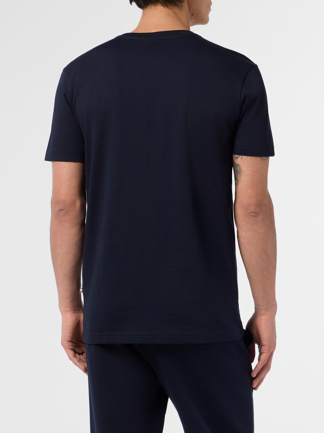 BILLIONAIRE CAMISETA: Camiseta Billionaire slim fit de algodón con logo en contraste en el pecho, Azul Marino - Img 2