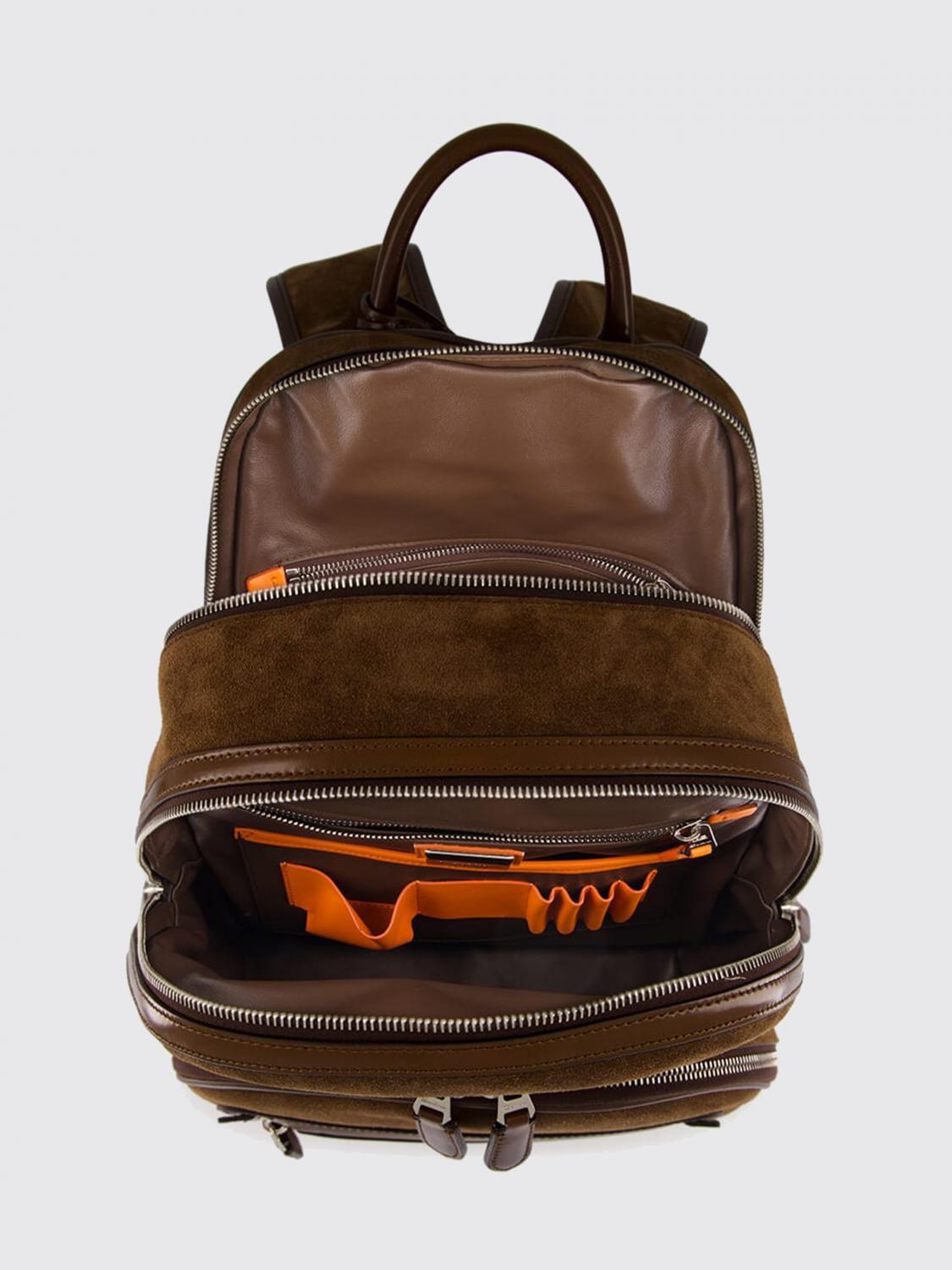 SANTONI 背包: 背包 男士 Santoni, 棕色 - Img 4