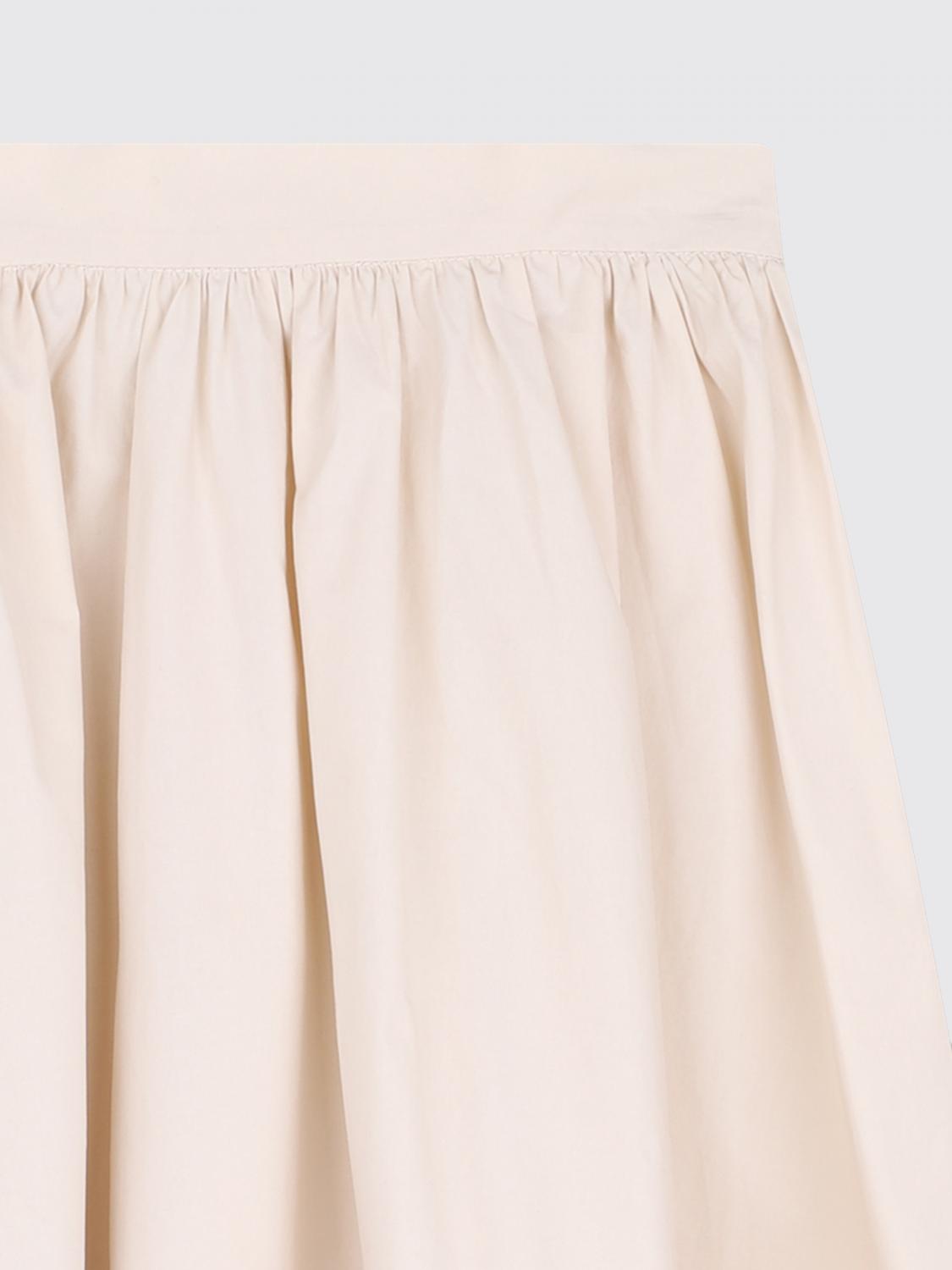 CHLOÉ ROCK: Bestickter Chloé Midi-Rock aus Baumwolle für Mädchen mit elastischem Bund, Pink - Img 3