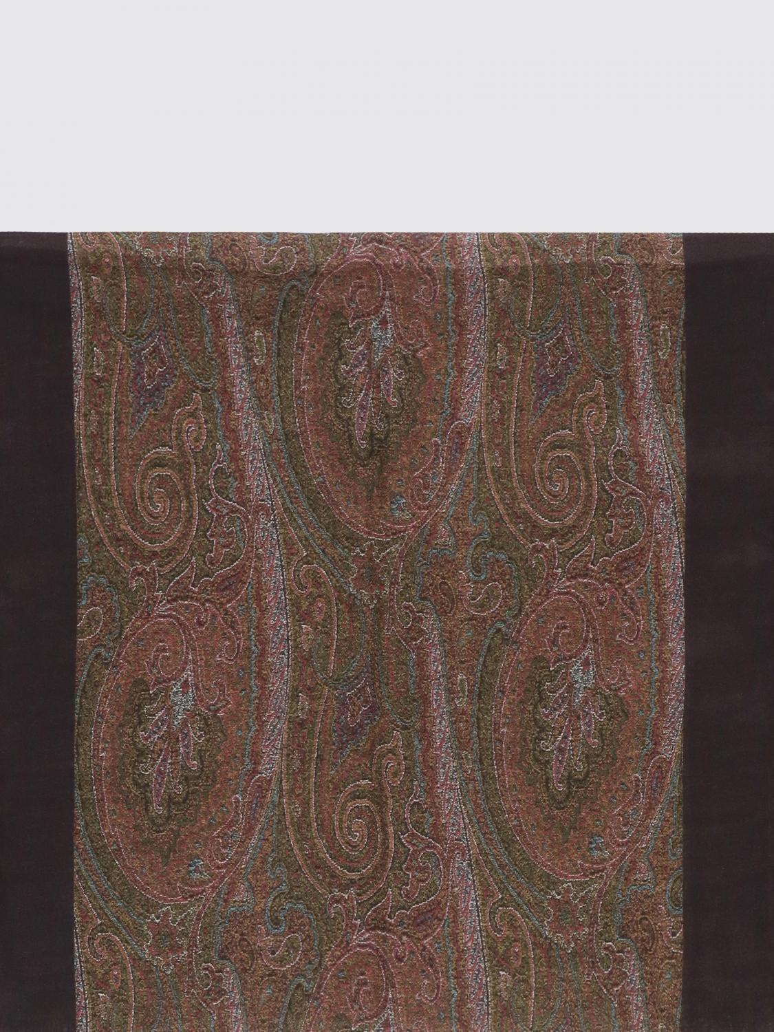 ETRO スカーフ: ETRO ペイズリープリント スカーフ モダール＆カシミア フリンジエッジ, バイオレット - Img 2