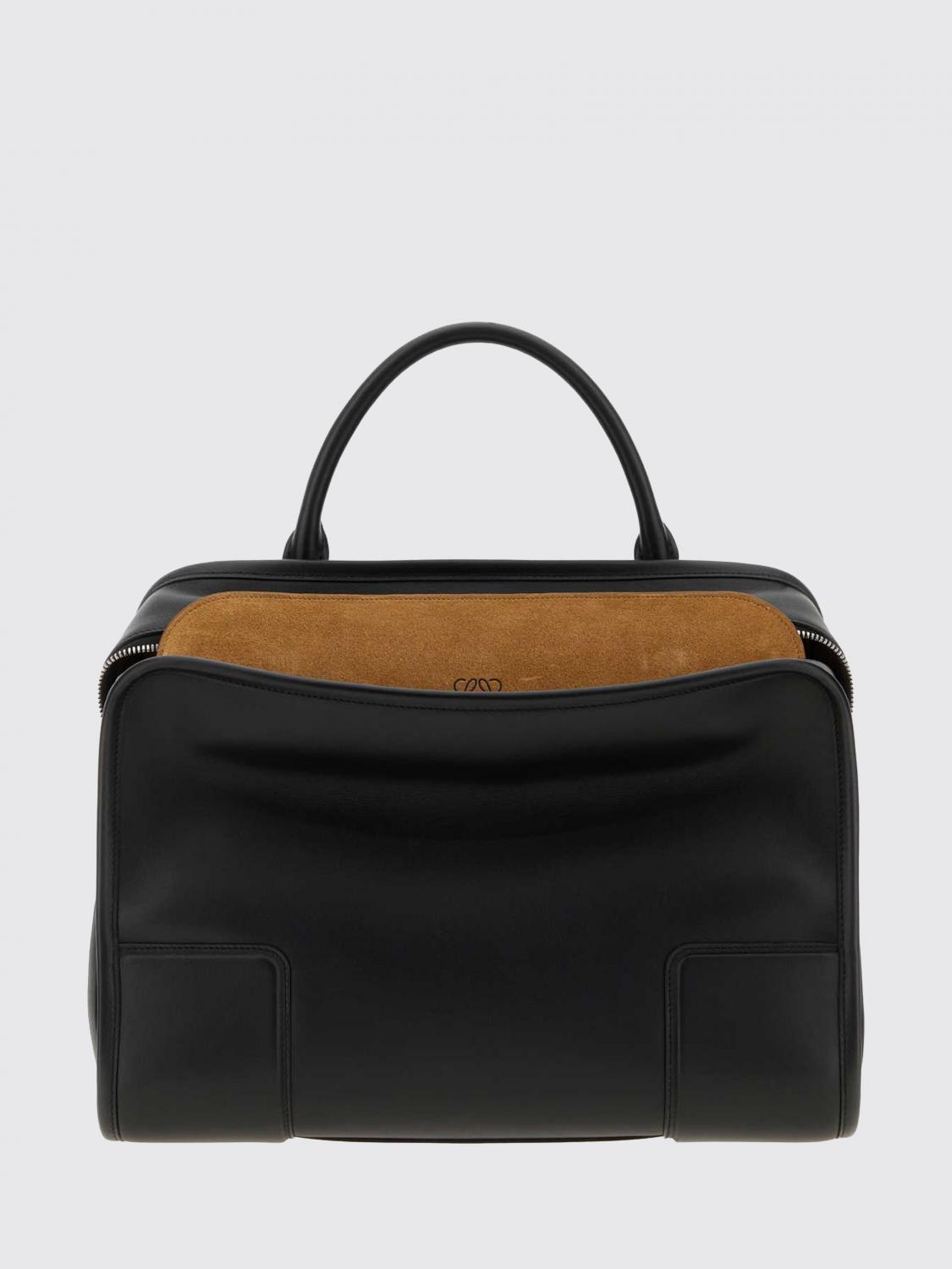 LOEWE BORSA A MANO: Borsa a mano Amazona 180 Loewe in pelle di vitello liscia, Nero - Img 1