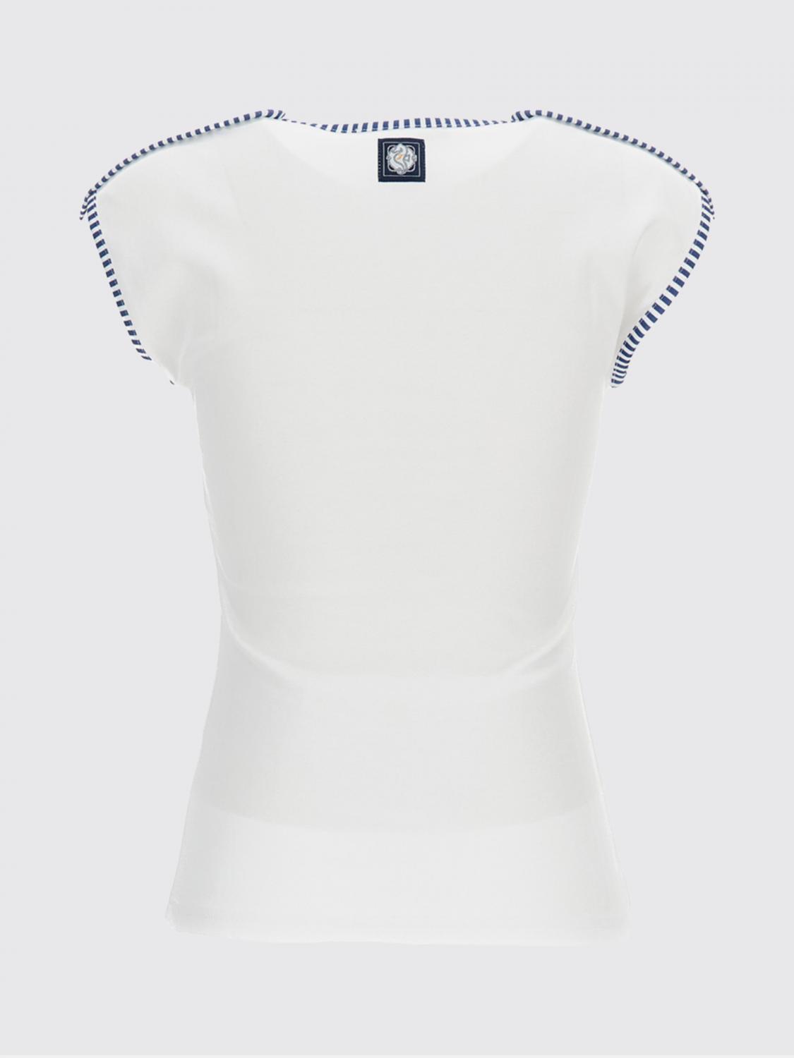 JACQUEMUS T-SHIRTS: T-shirt slim fit Espiral Jacquemus in cotone a righe bicolor con logo ricamato, Bianco - Img 3