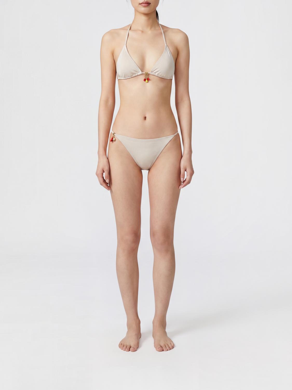 MC2 SAINT BARTH BAÑADOR: Bikini de triángulo MC2 Saint Barth con braguita de cintura baja y charms, Rosa - Img 1