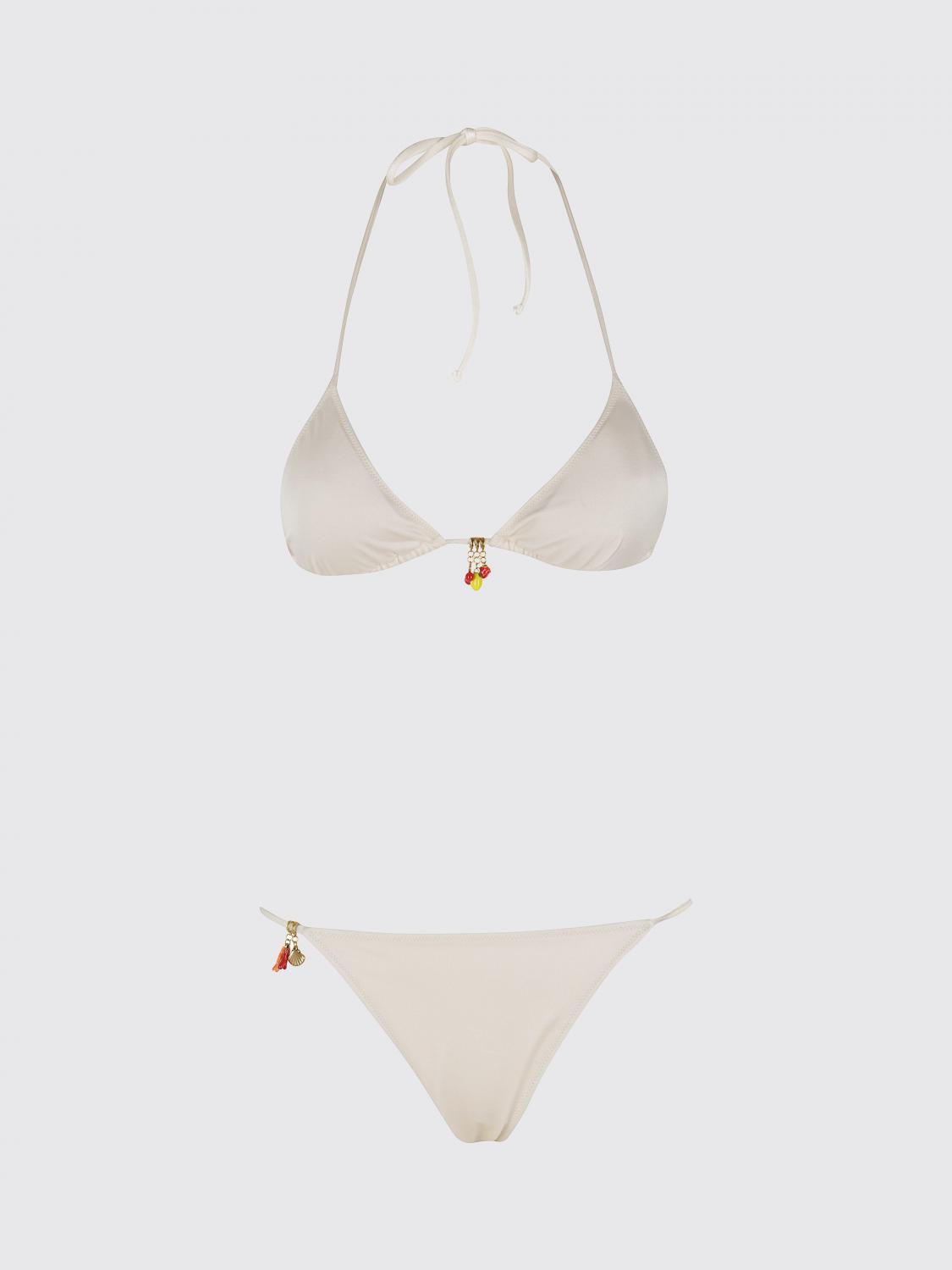 MC2 SAINT BARTH BAÑADOR: Bikini de triángulo MC2 Saint Barth con braguita de cintura baja y charms, Rosa - Img 2