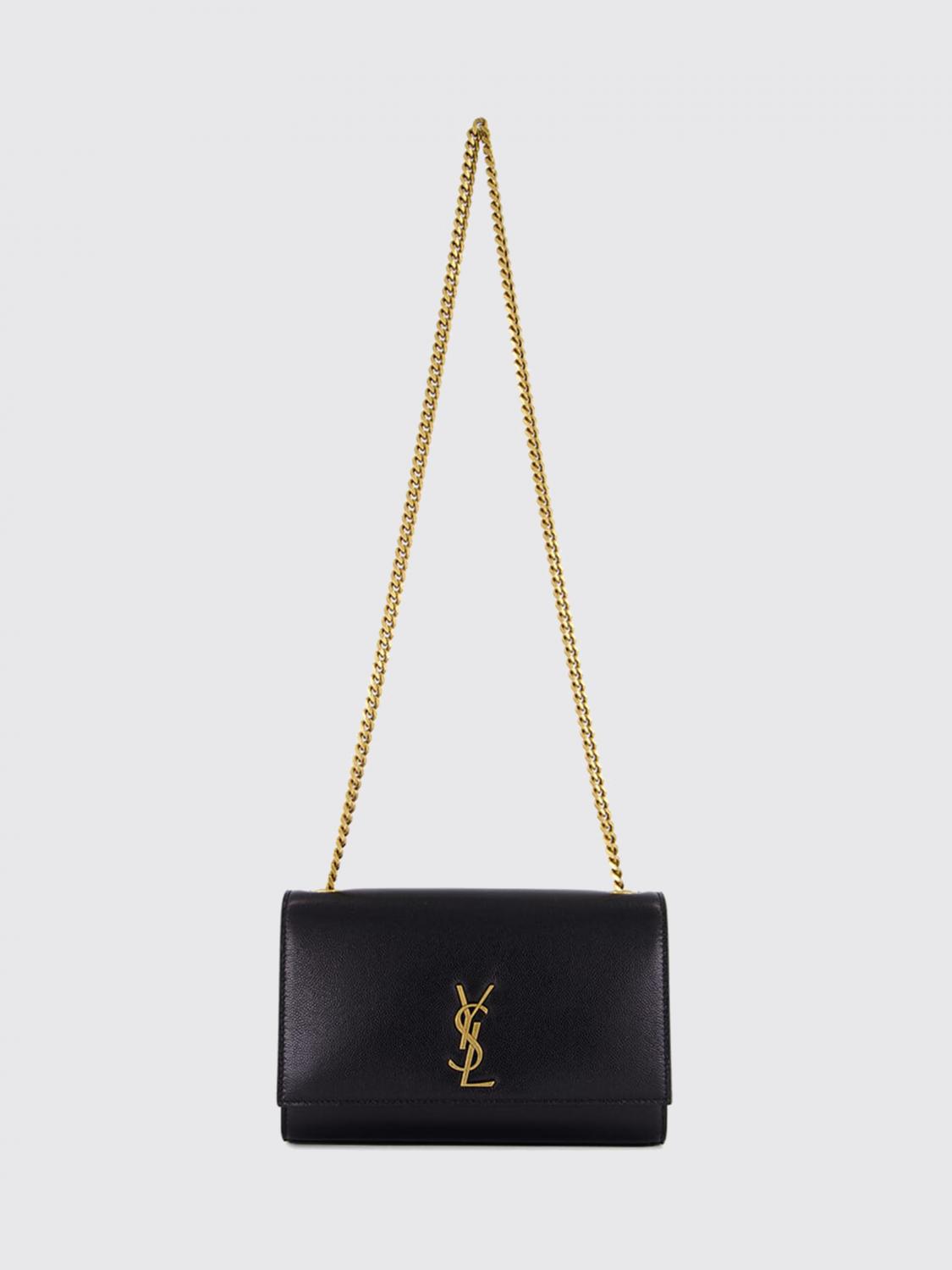 SAINT LAURENT BORSA MINI: Borsa mini a tracolla Kate Saint Laurent in pelle liscia con monogram YSL, Nero - Img 1