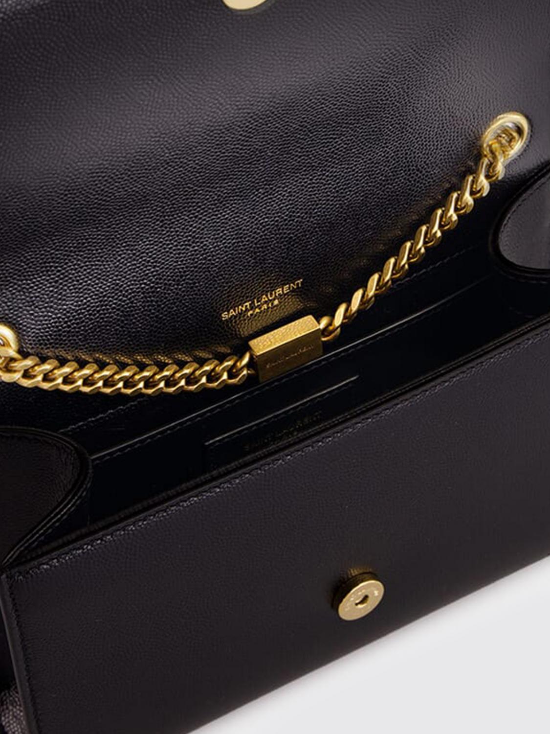 SAINT LAURENT BORSA MINI: Borsa mini a tracolla Kate Saint Laurent in pelle liscia con monogram YSL, Nero - Img 4