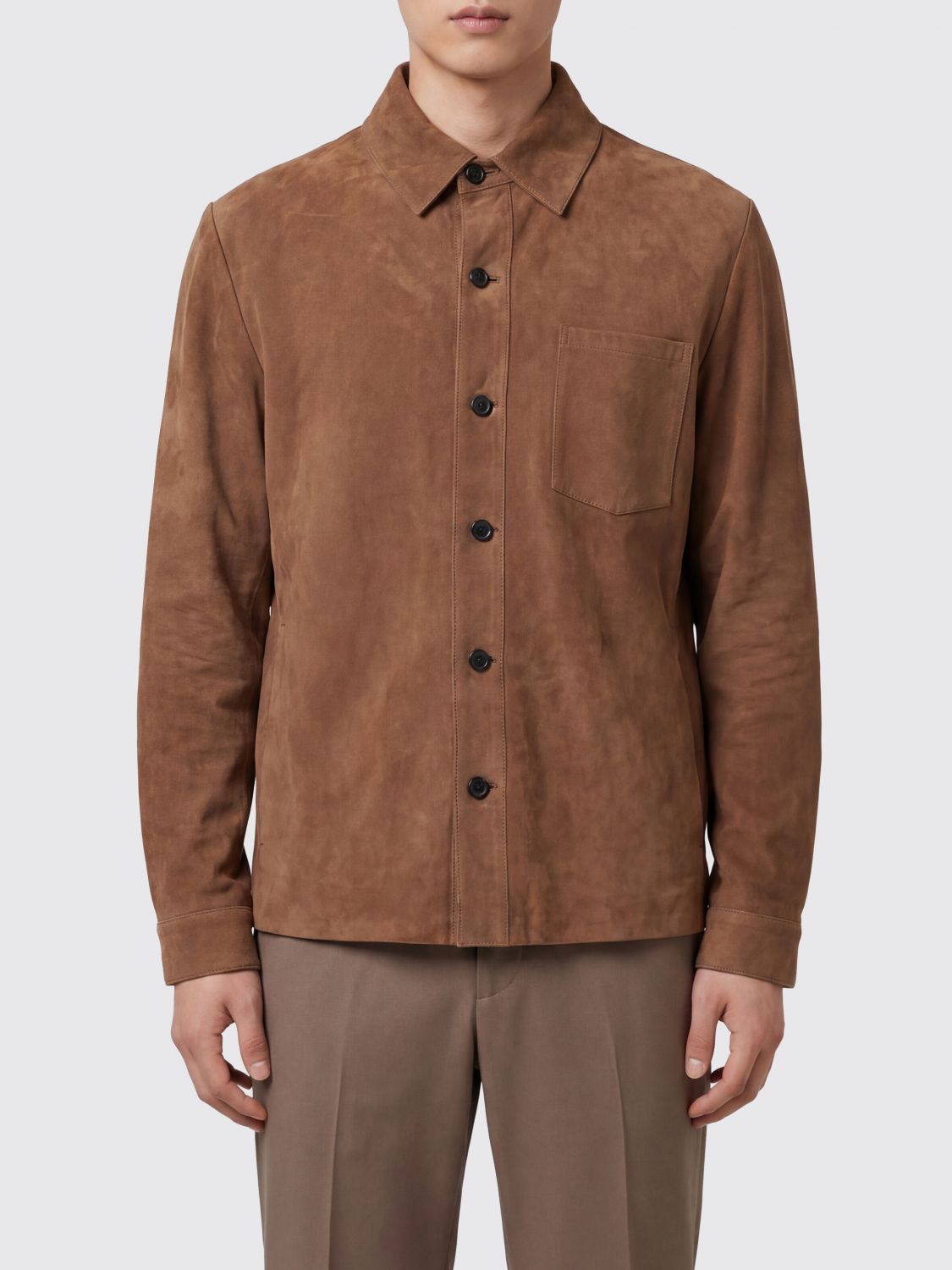 ARMA CAMICIA: Camicia Arma in pelle scamosciata , Marrone - Img 1