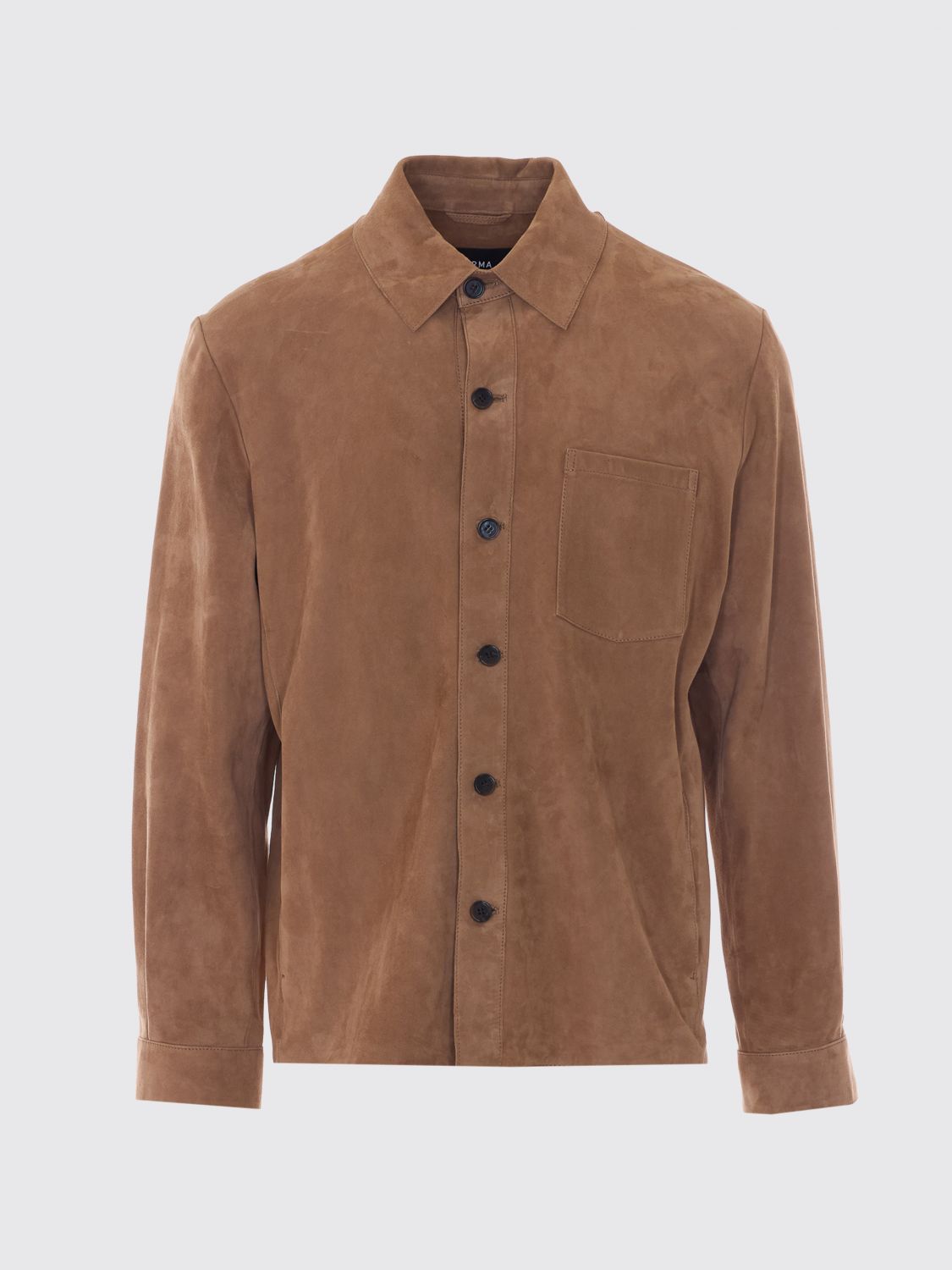 ARMA CAMICIA: Camicia Arma in pelle scamosciata , Marrone - Img 2