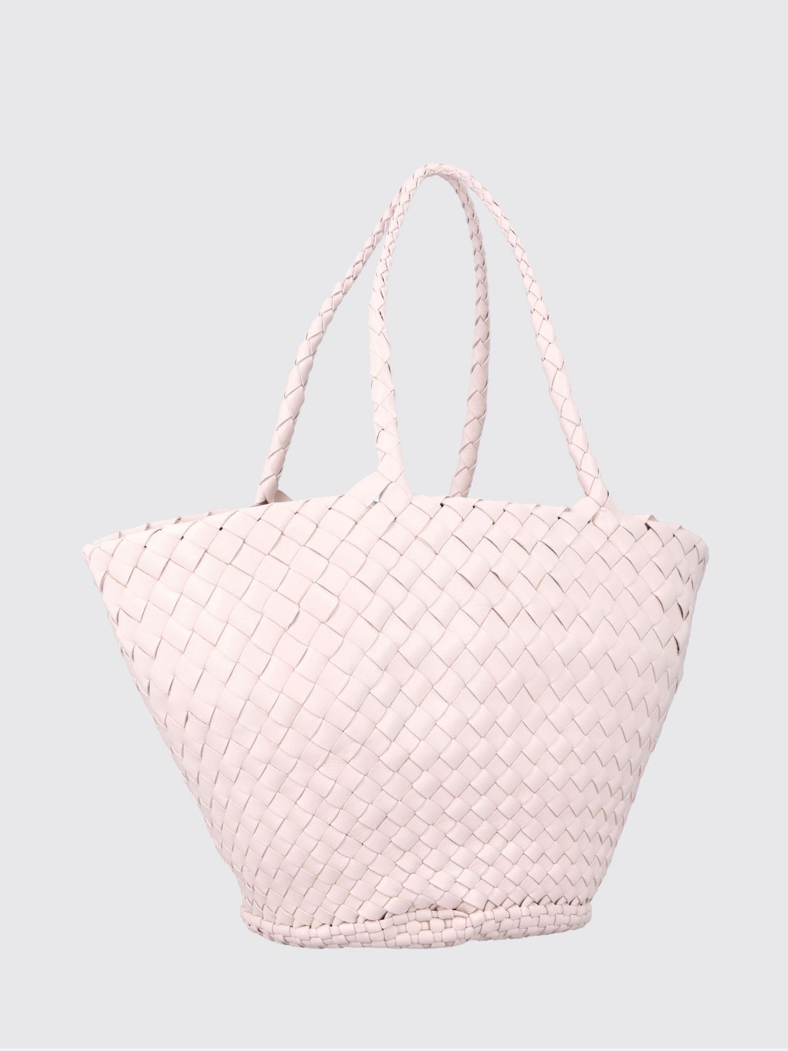 DRAGON DIFFUSION BORSA A MANO: Borsa a mano Egola Dragon Diffusion in pelle interamente intrecciata con doppio manico, Sabbia - Img 2