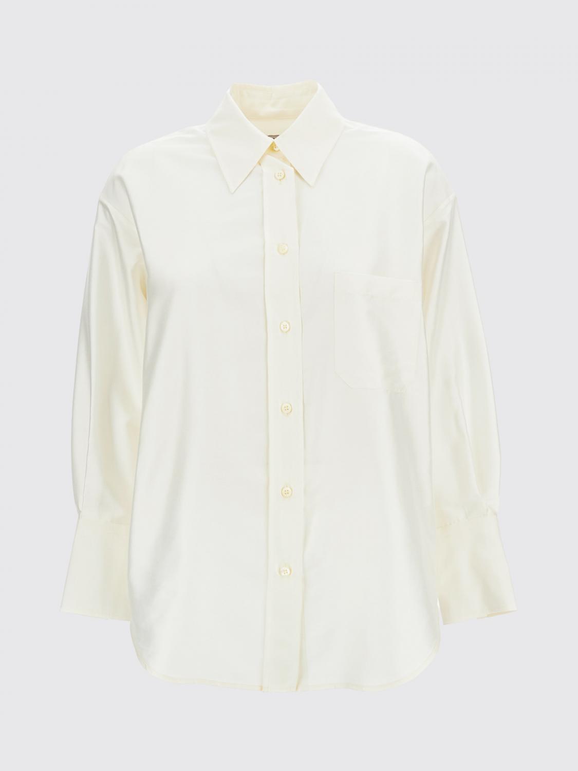 ALBERTO BIANI CAMICIA: Camicia relaxed fit Alberto Biani in raso di seta con collo a punta, Beige - Img 2