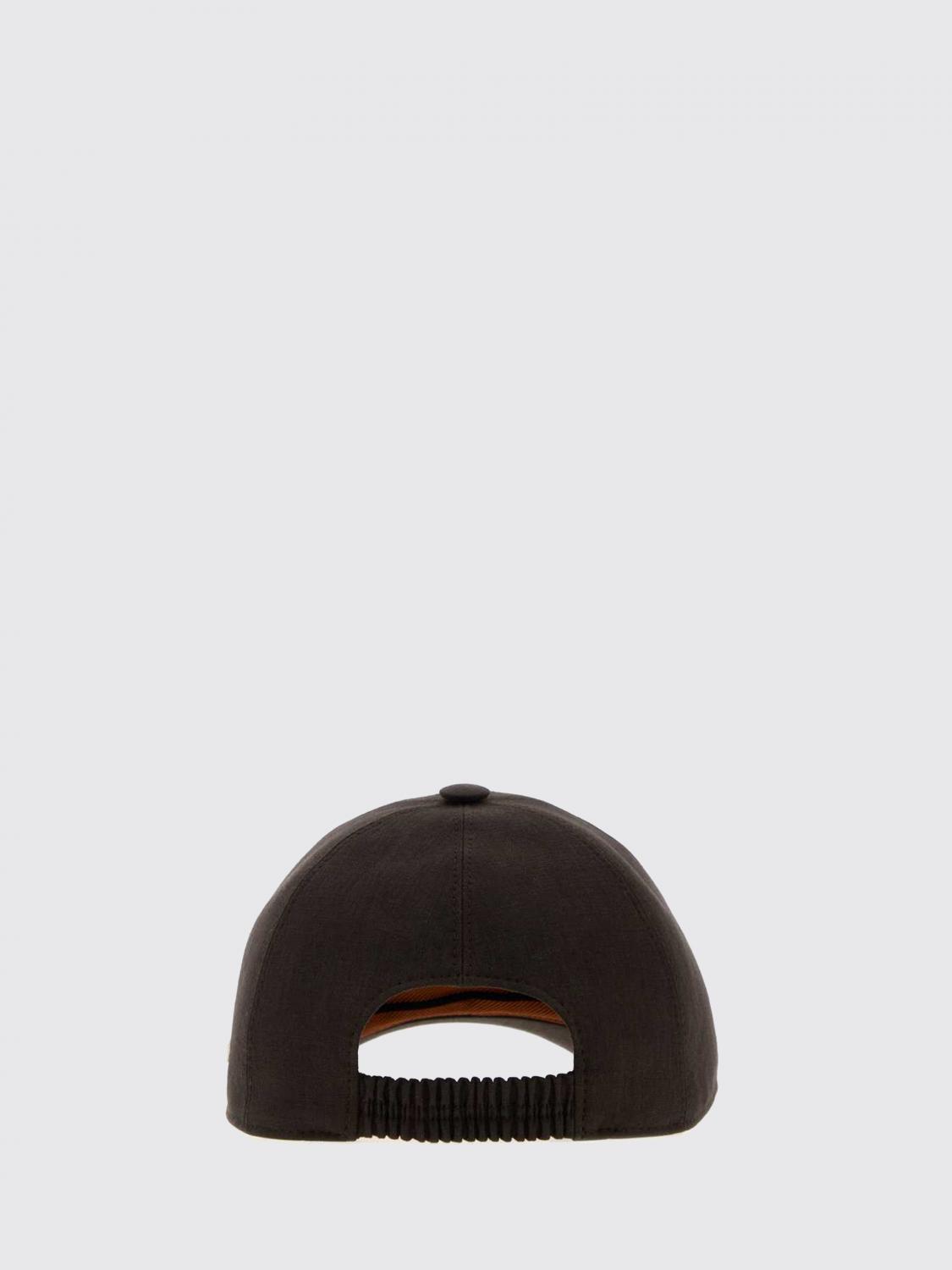 ZEGNA CHAPEAU: Casquette de baseball Zegna en lin avec logo brodé ton sur ton, Bleu - Img 3