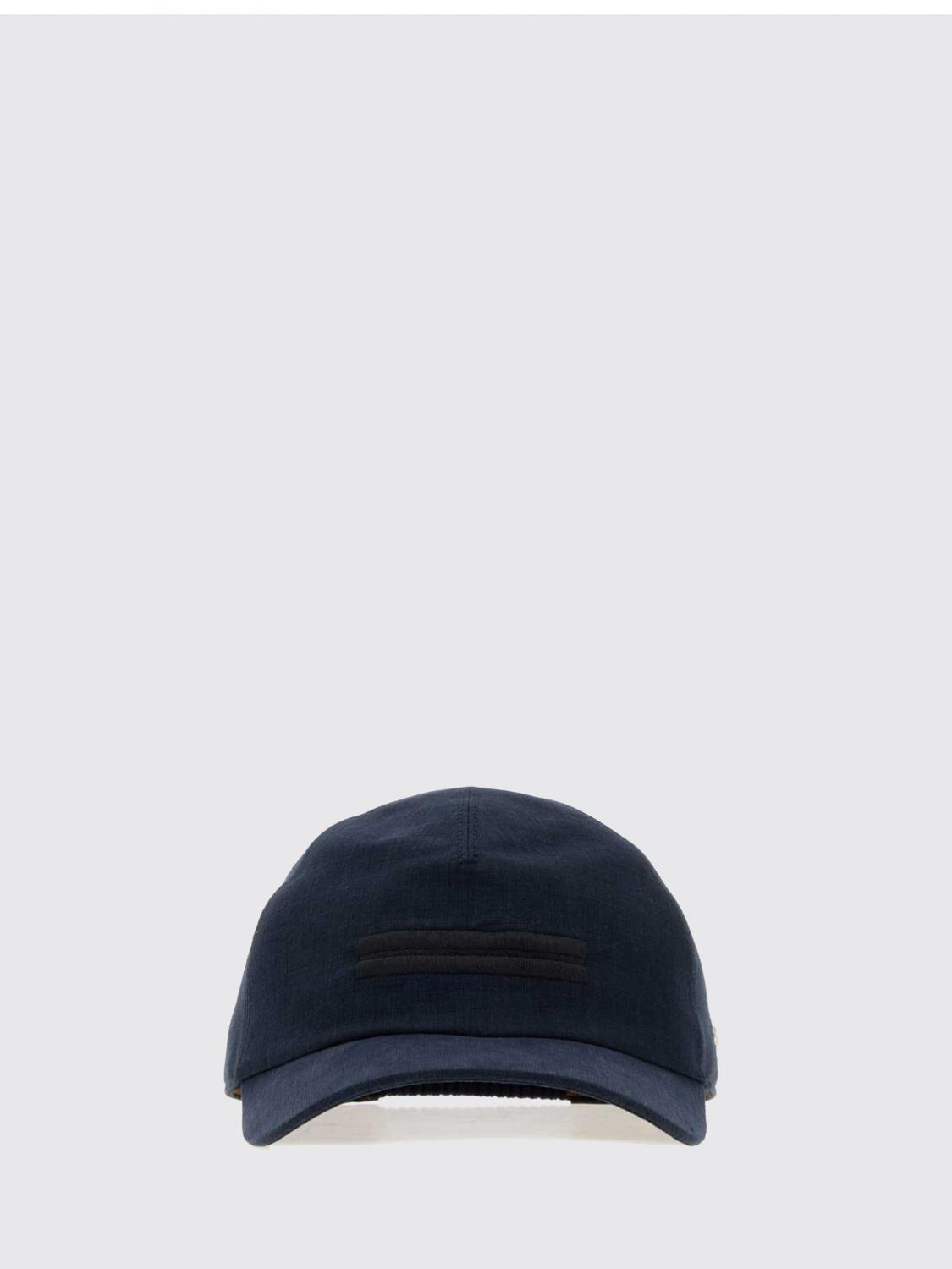 ZEGNA 모자: Zegna 콘트라스트 자수 로고 리넨 야구 모자, 펄 - Img 1