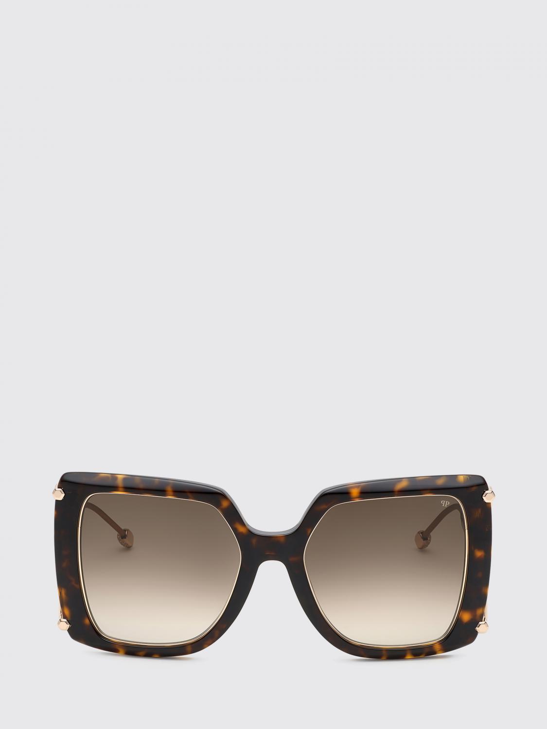PHILIPP PLEIN OCCHIALI DA SOLE: Occhiali da sole Queen Philipp Plein con montatura cat-eye tartarugata e logo Hexagon, Nero - Img 2