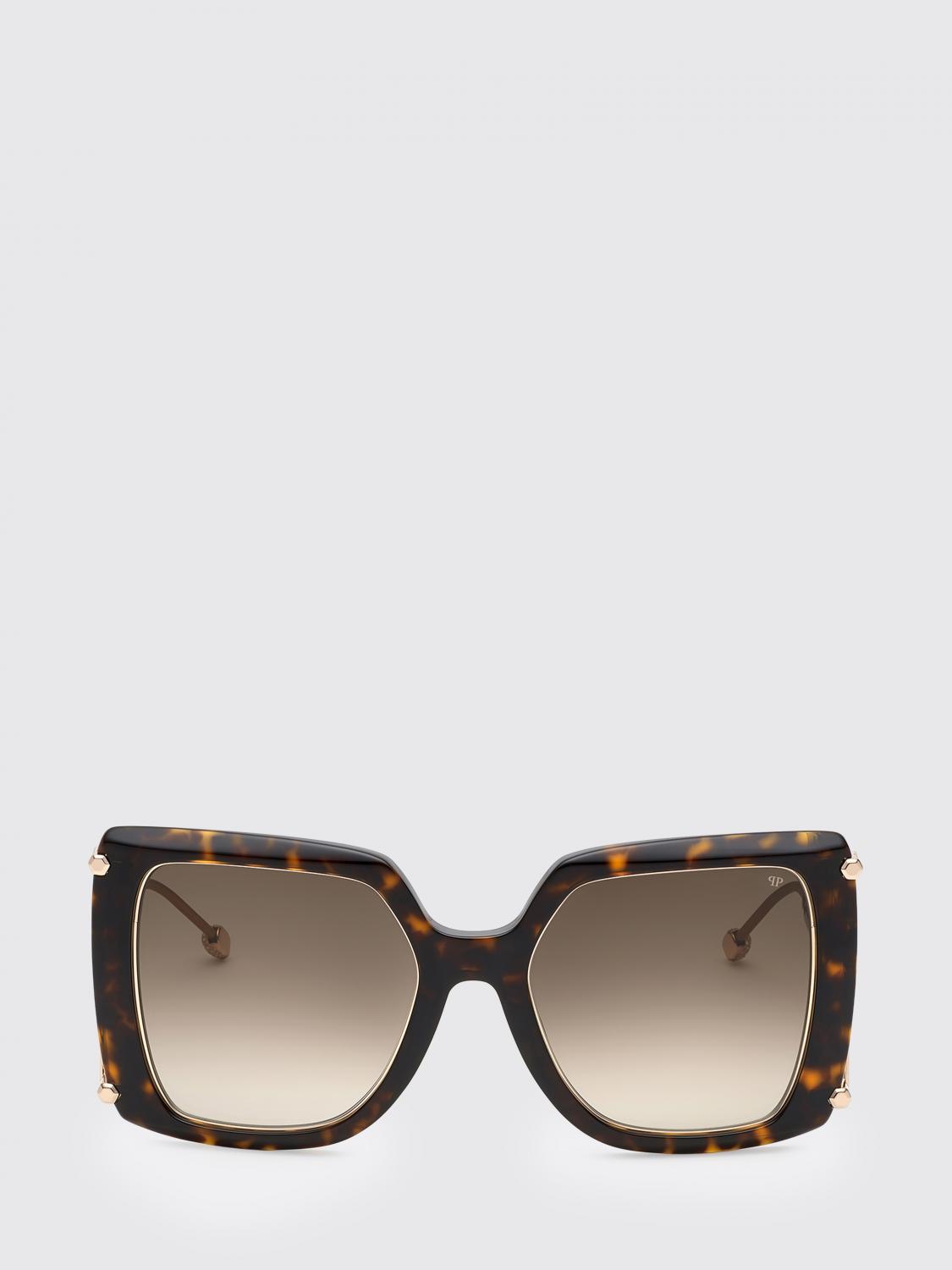 PHILIPP PLEIN SONNENBRILLE: Queen Philipp Plein Cat-Eye-Sonnenbrille mit Schildpatt-Gestell und Hexagon-Logo, Braun - Img 2
