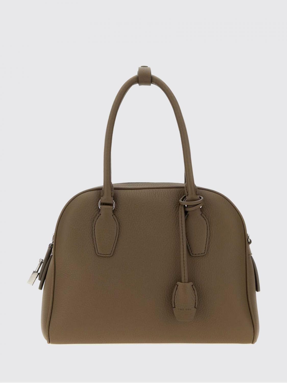 THE ROW BORSA A MANO: Borsa a mano India 10.00 The Row in pelle di vitello a grana con charm, Beige - Img 1