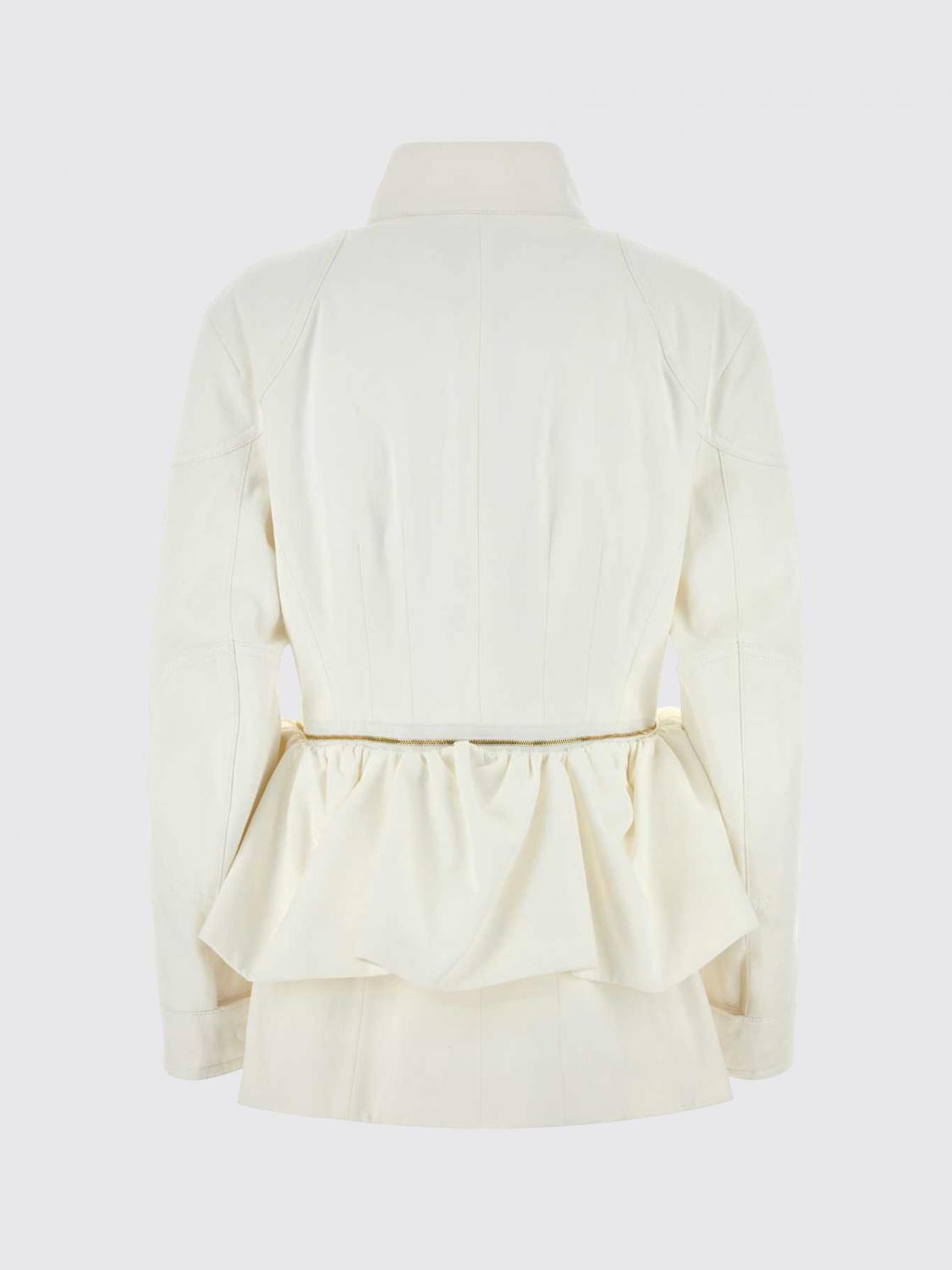 CARVEN GIACCA: Giacca corta Carven in cotone con collo biker e dettagli con rouches, Rosa - Img 3