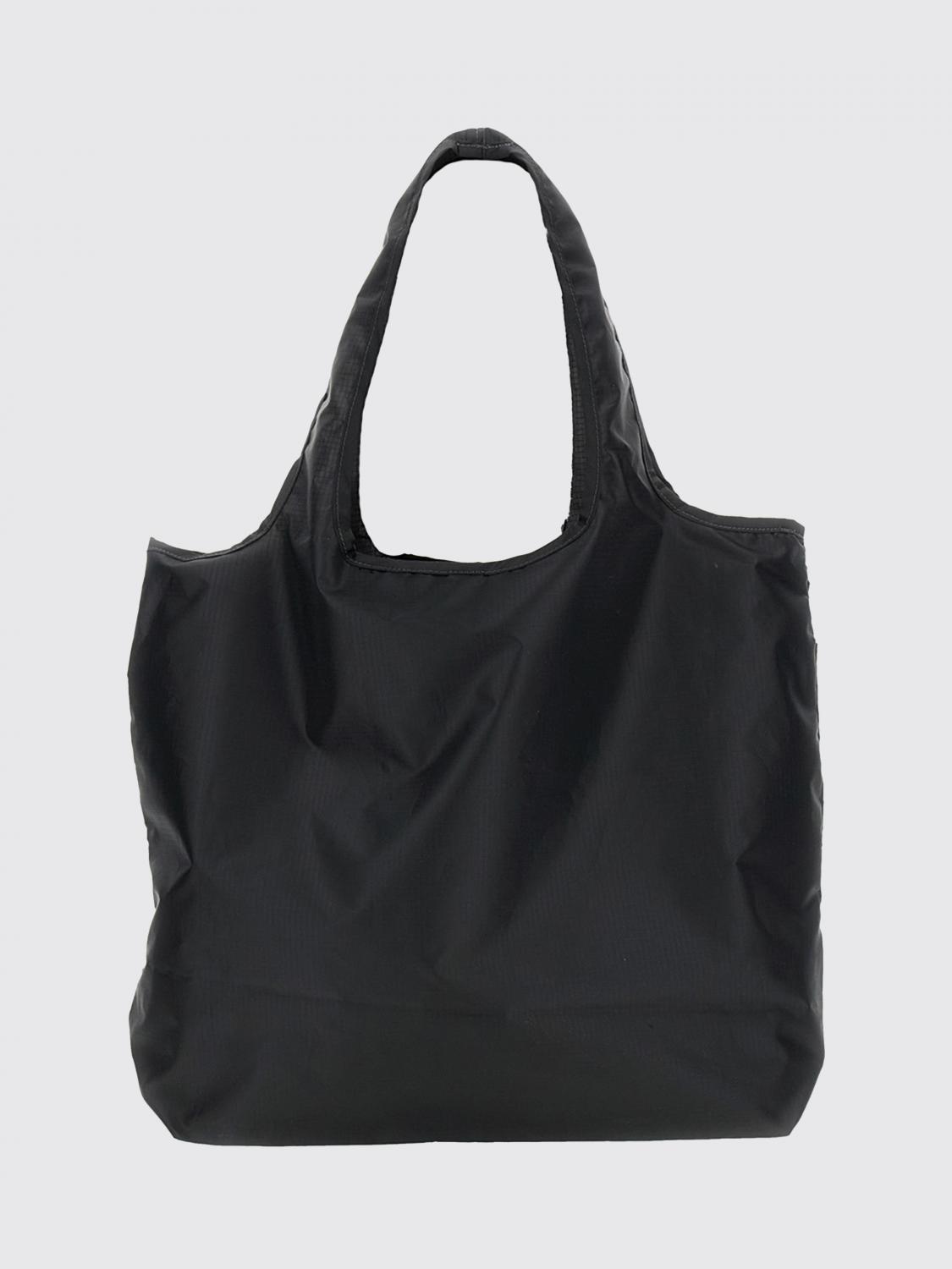 AND WANDER BORSA A TRACOLLA: Tote bag And Wander rettangolare in nylon con doppio manico e logo stampato, Nero - Img 2