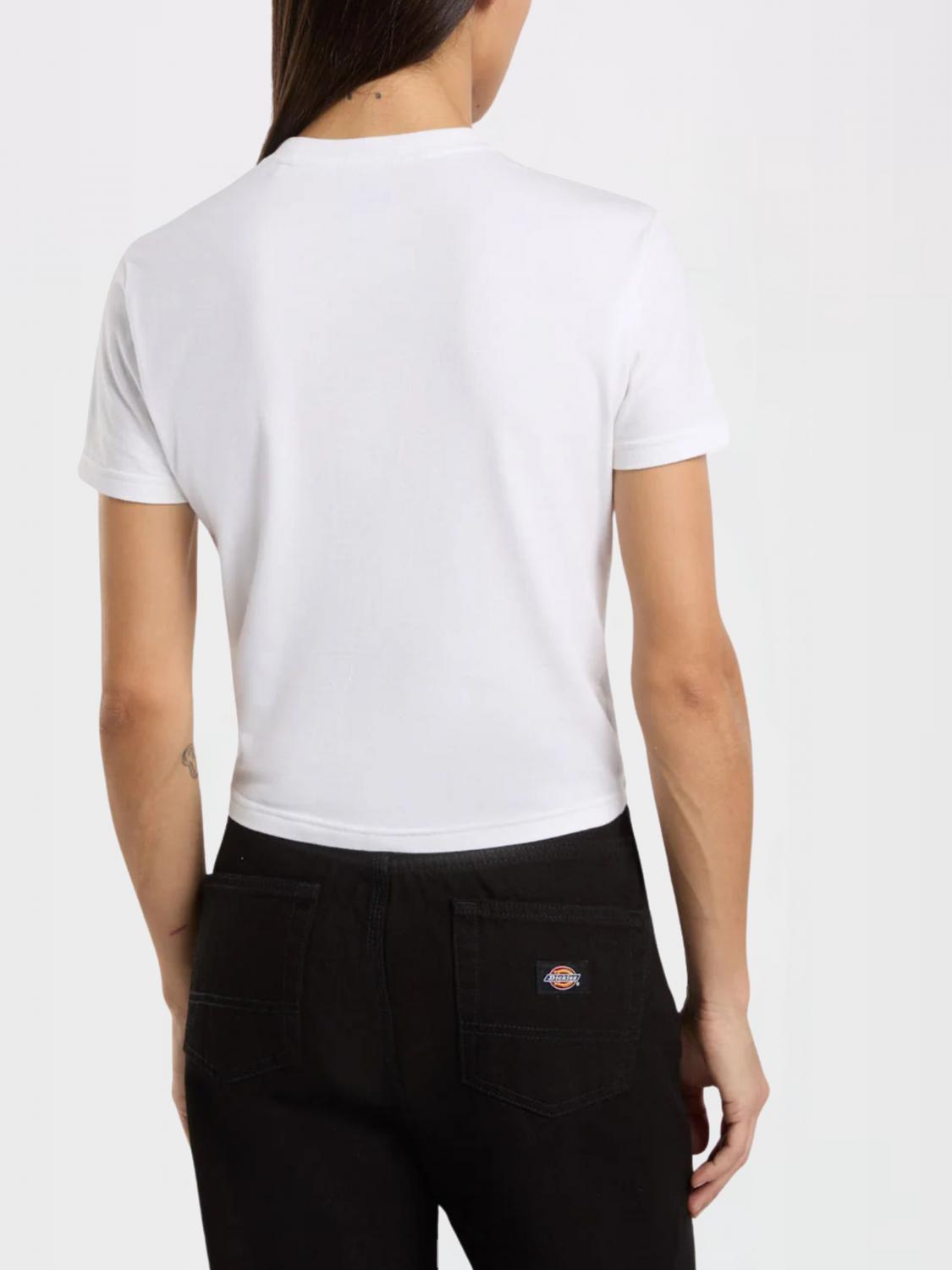 DICKIES CAMISETA: Camiseta Maple Valley Dickies cropped de algodón con logo estampado, Blanco - Img 3