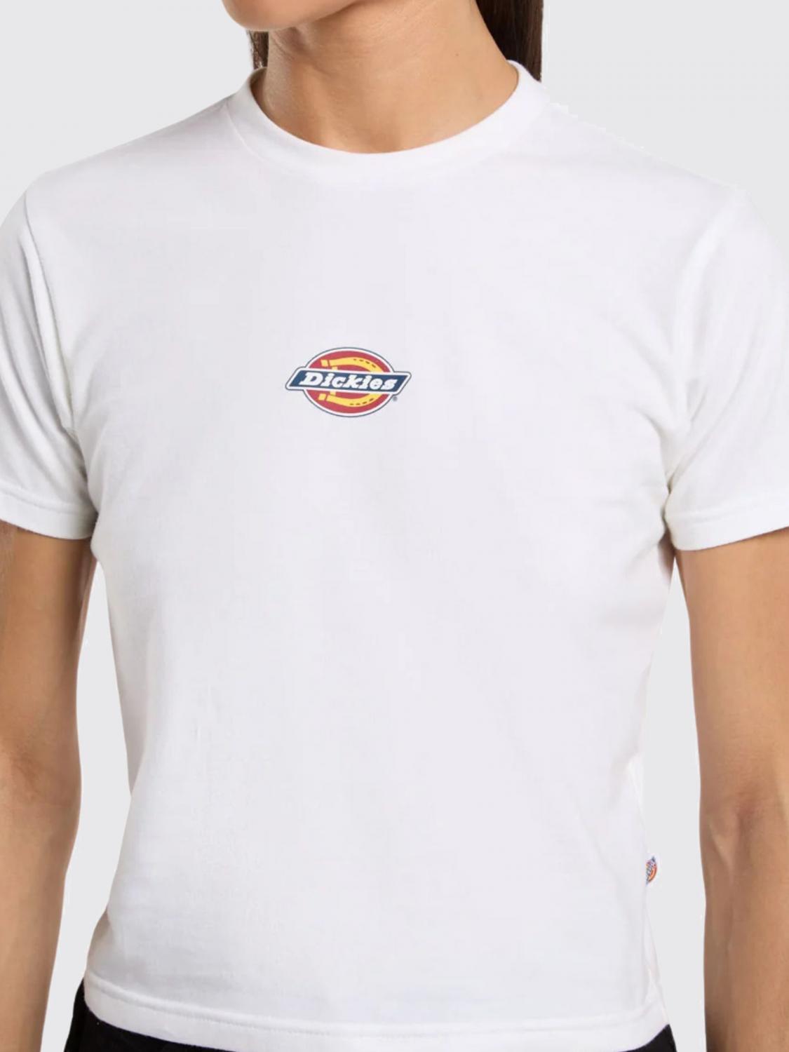 DICKIES CAMISETA: Camiseta Maple Valley Dickies cropped de algodón con logo estampado, Blanco - Img 4