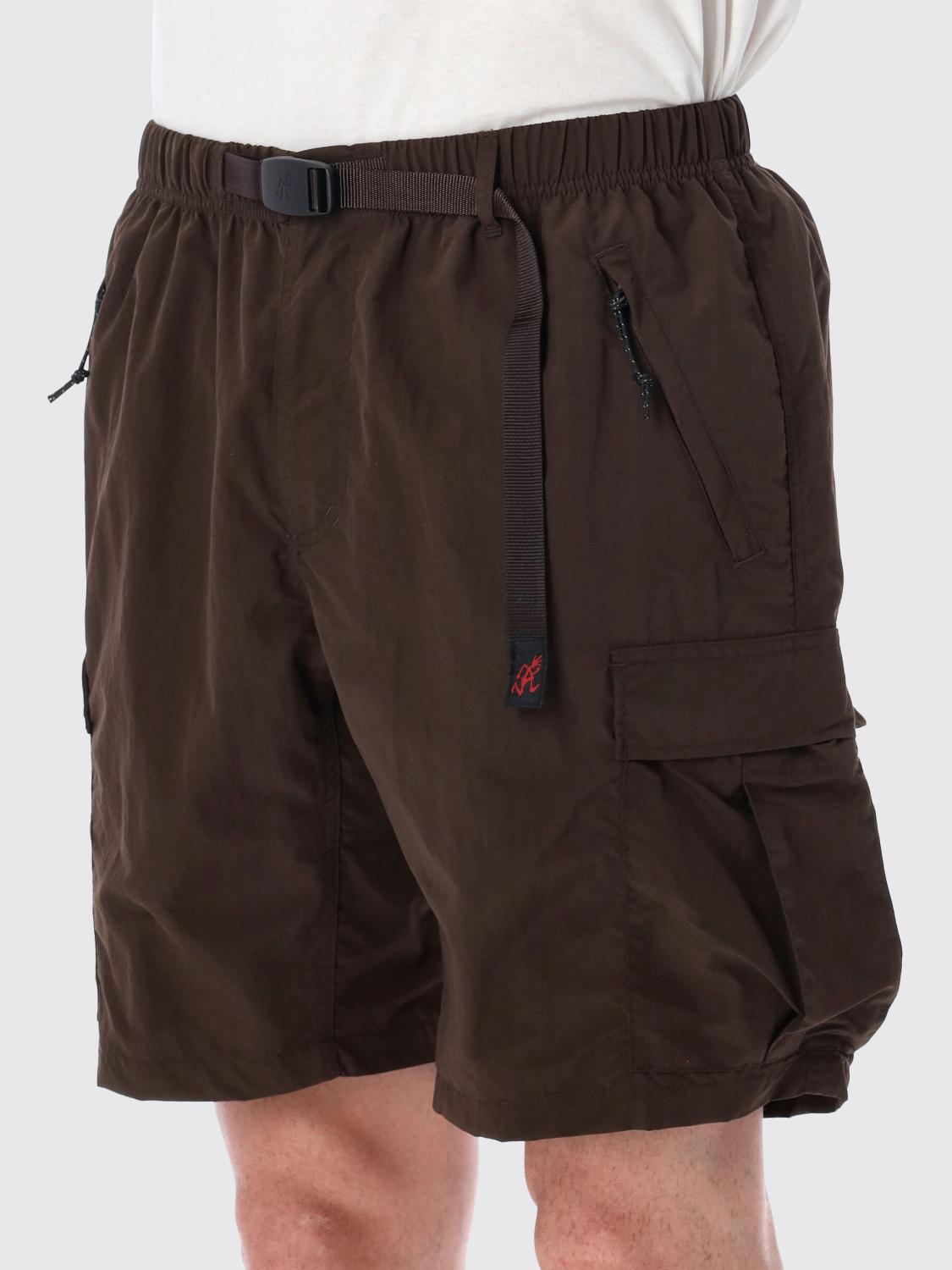 GRAMICCI SHORTS: Nylon Cargo Shorts Gramicci with Elasticated Waistband and Drawstring, Brown - Img 3
