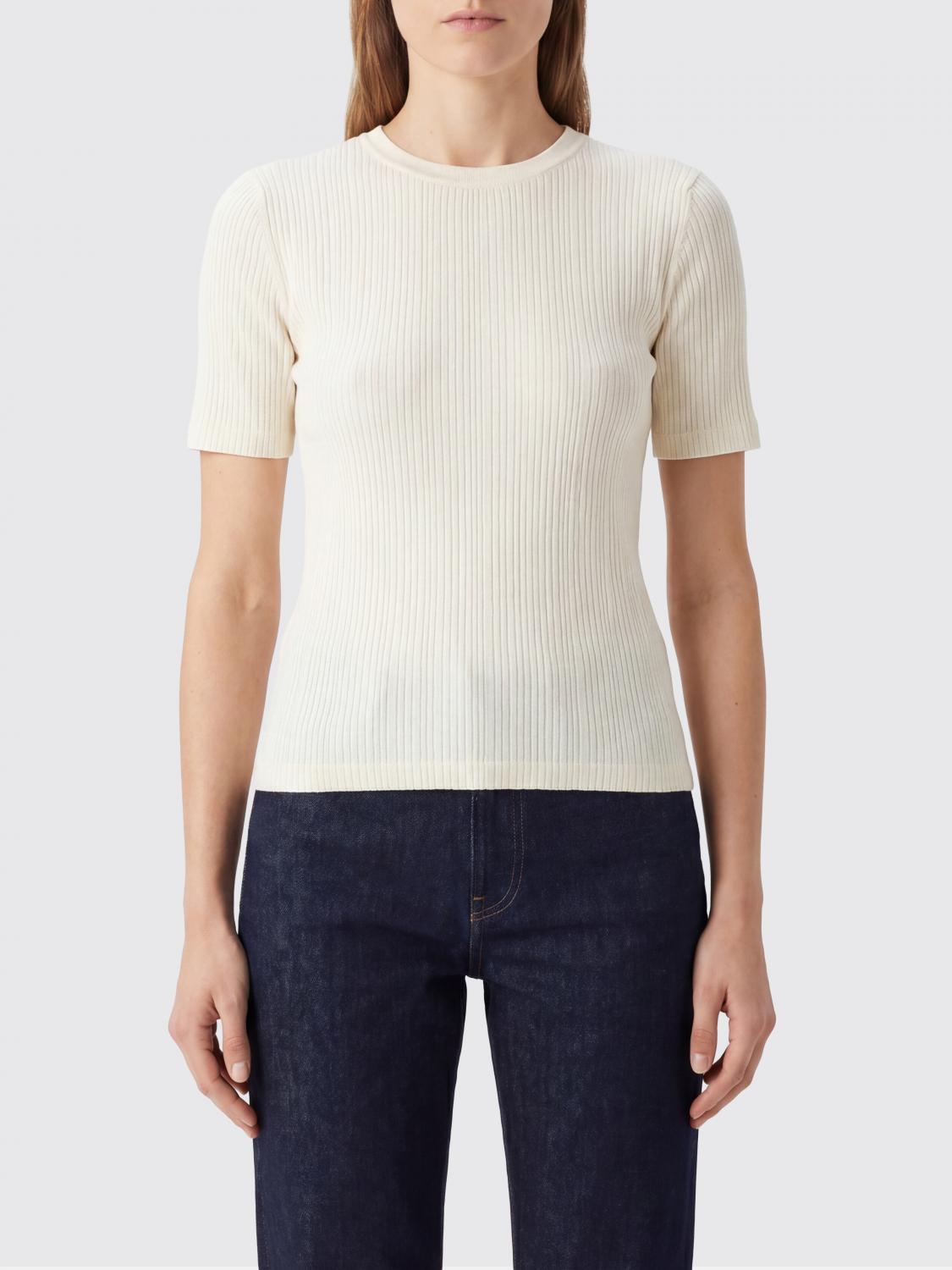 THE ROW MAGLIA: T-shirt Etina The Row a girocollo in cotone a maniche corte, Avorio - Img 1