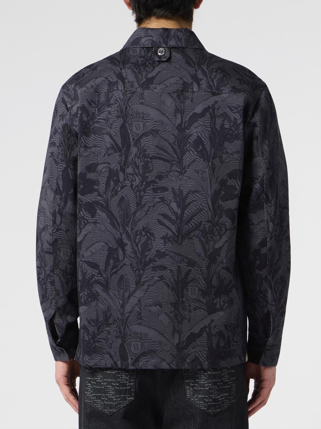 BILLIONAIRE GIACCA: Giacca a camicia Billionaire in cotone con stampa grafica e logo applicato, Nero - Img 3