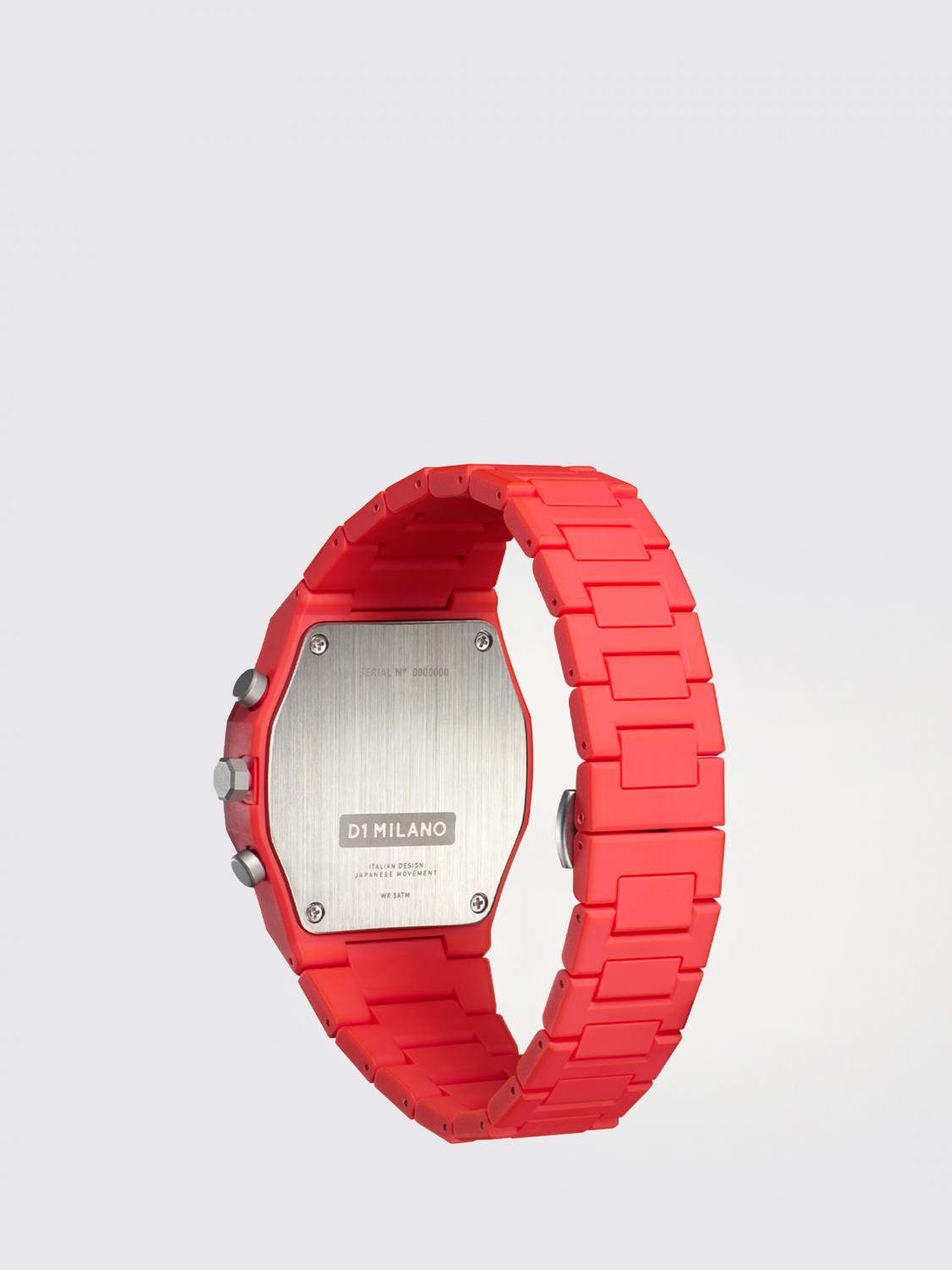 D1 MILANO ウォッチ: D1 MILANO ポリカーボネート製クォーツムーブメント ソフトタッチ仕上げウォッチ, レッド - Img 2