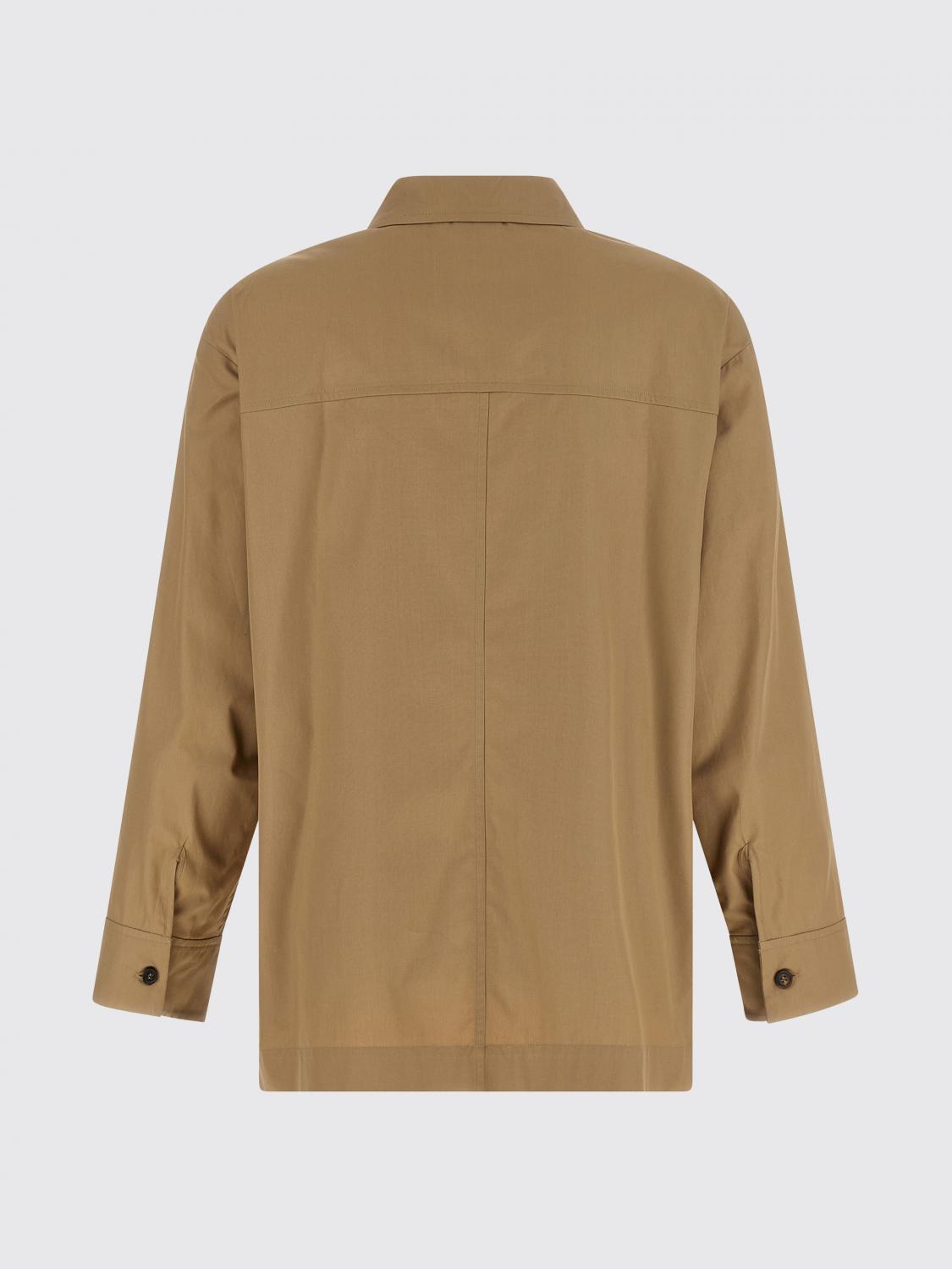 MAX MARA CAMISA: Camisa Max Mara de algodón con cuello francés y bolsillo de parche, Beige - Img 3