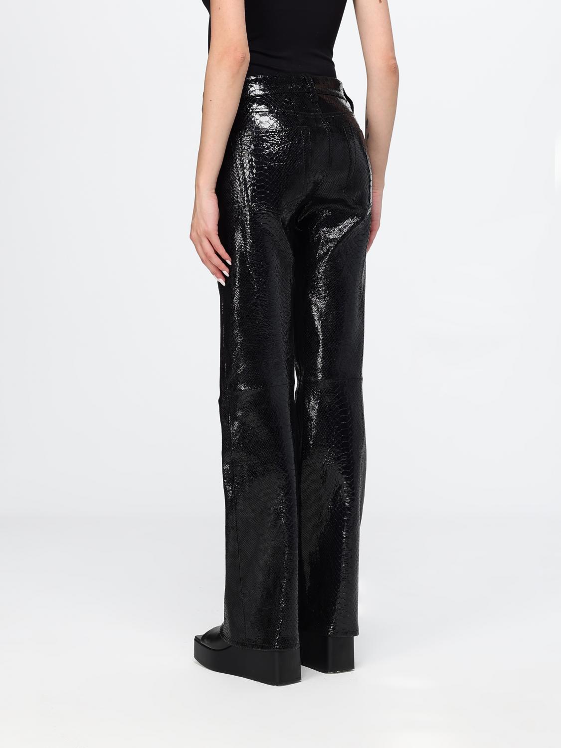 FRAME JEANS: Jeans skinny Daria FRAME a vita bassa in pelle di agnello con stampa pitone, Nero - Img 3