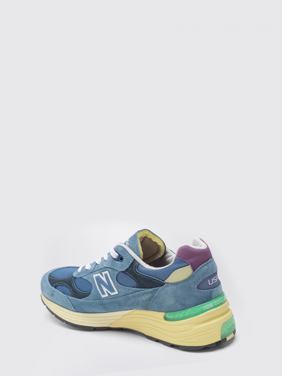 NEW BALANCE スニーカー: NEW BALANCE Made in USA 992 スエード&メッシュ ローカットスニーカー ロゴ入り, ブルー - Img 3