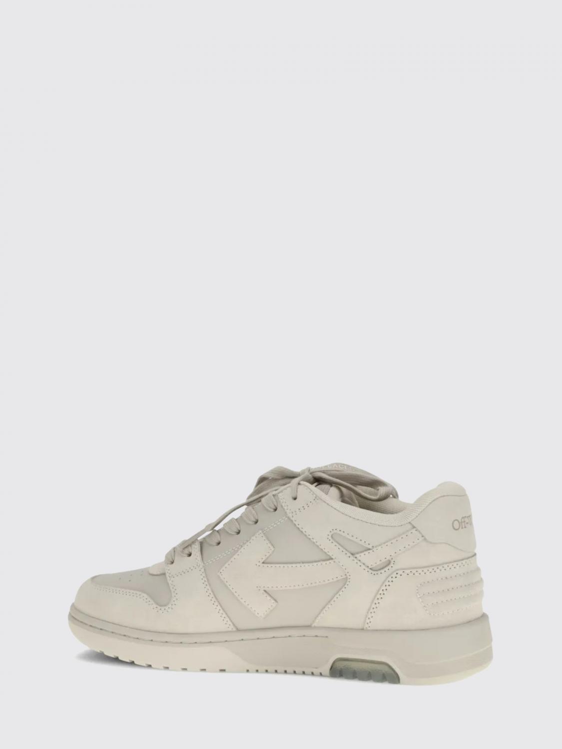 OFF-WHITE SNEAKERS: Sneakers Out Of Office Off-White in pelle e nabuk con targhetta Zip Tie e logo applicato, Beige - Img 3