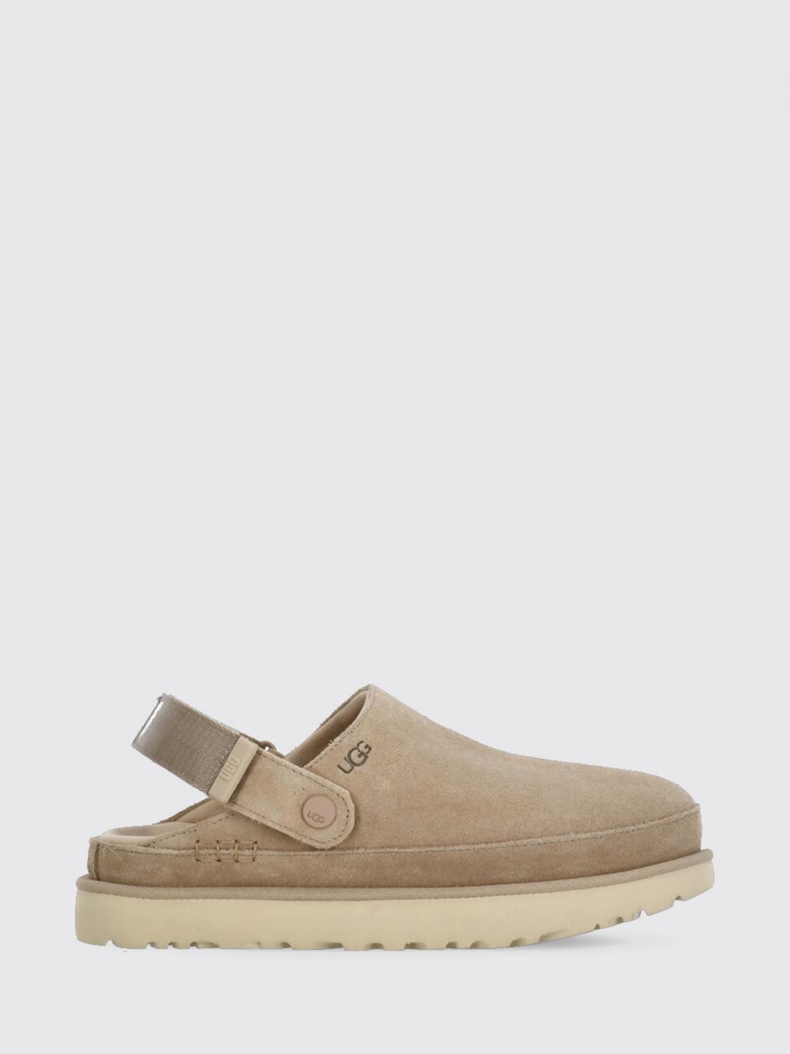 UGG SCHUHE: Goldenstar Slingback-Clogs von UGG aus Veloursleder mit EVA-Plateausohle, Beige - Img 1