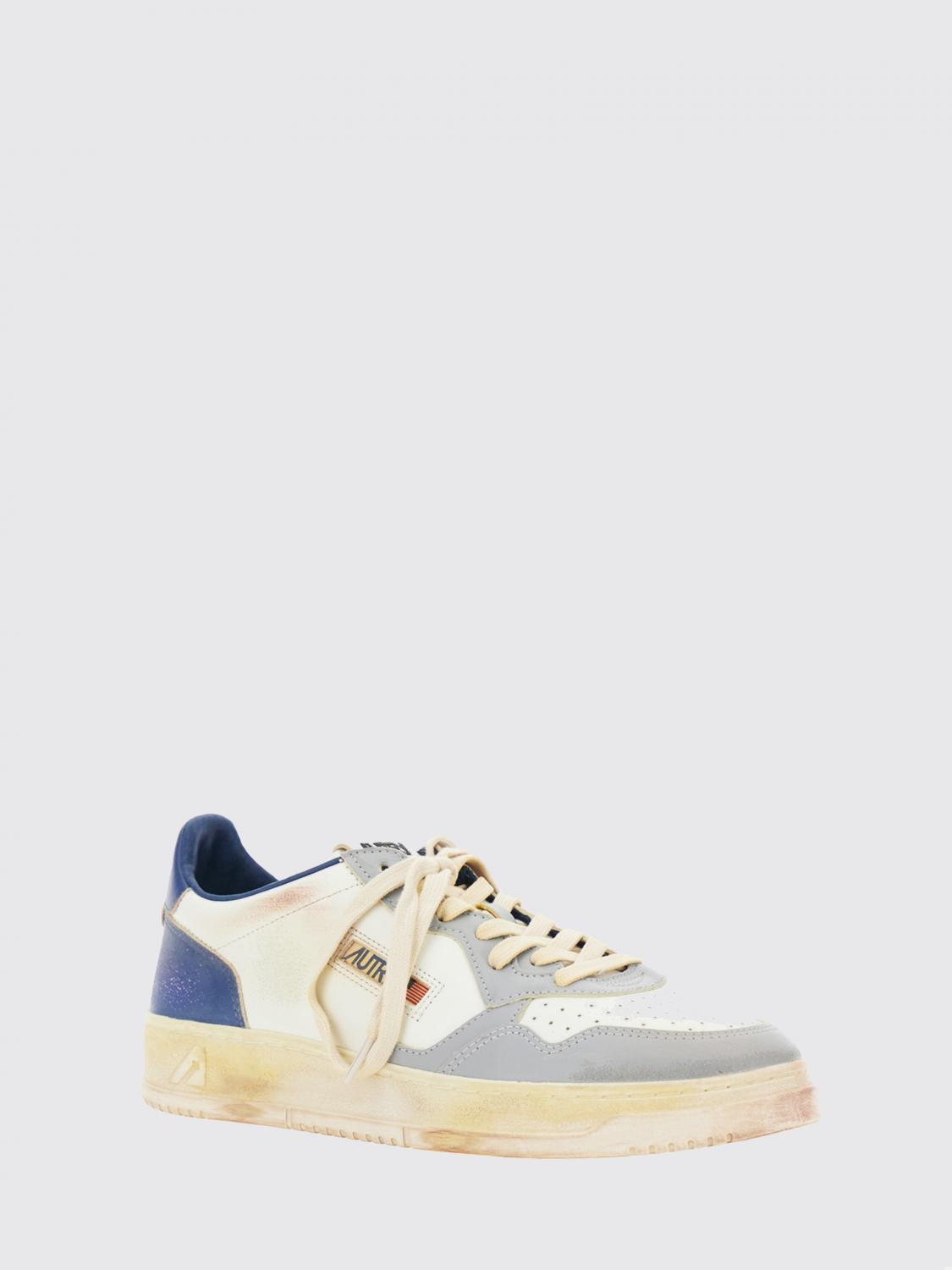 AUTRY SNEAKERS: Sneakers Medalist Low Super Vintage Autry in pelle bicolore effetto usurato, Blue - Img 2