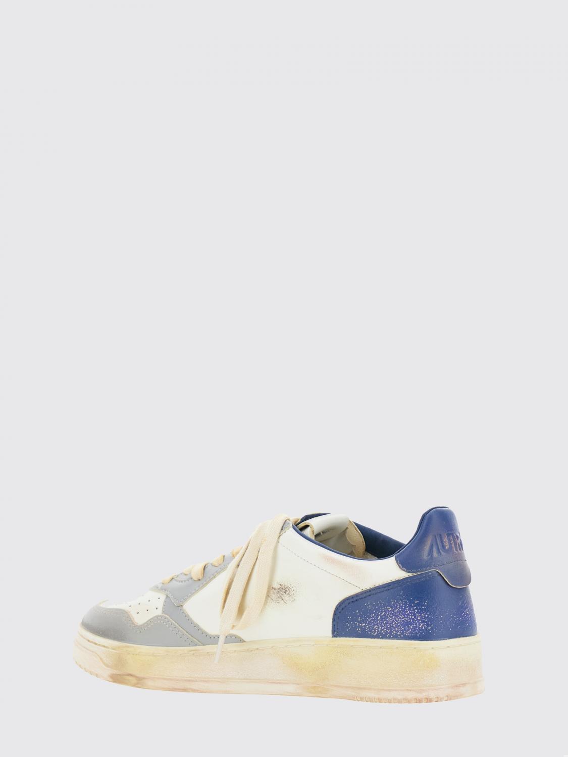 AUTRY SNEAKERS: Sneakers Medalist Low Super Vintage Autry in pelle bicolore effetto usurato, Blue - Img 3