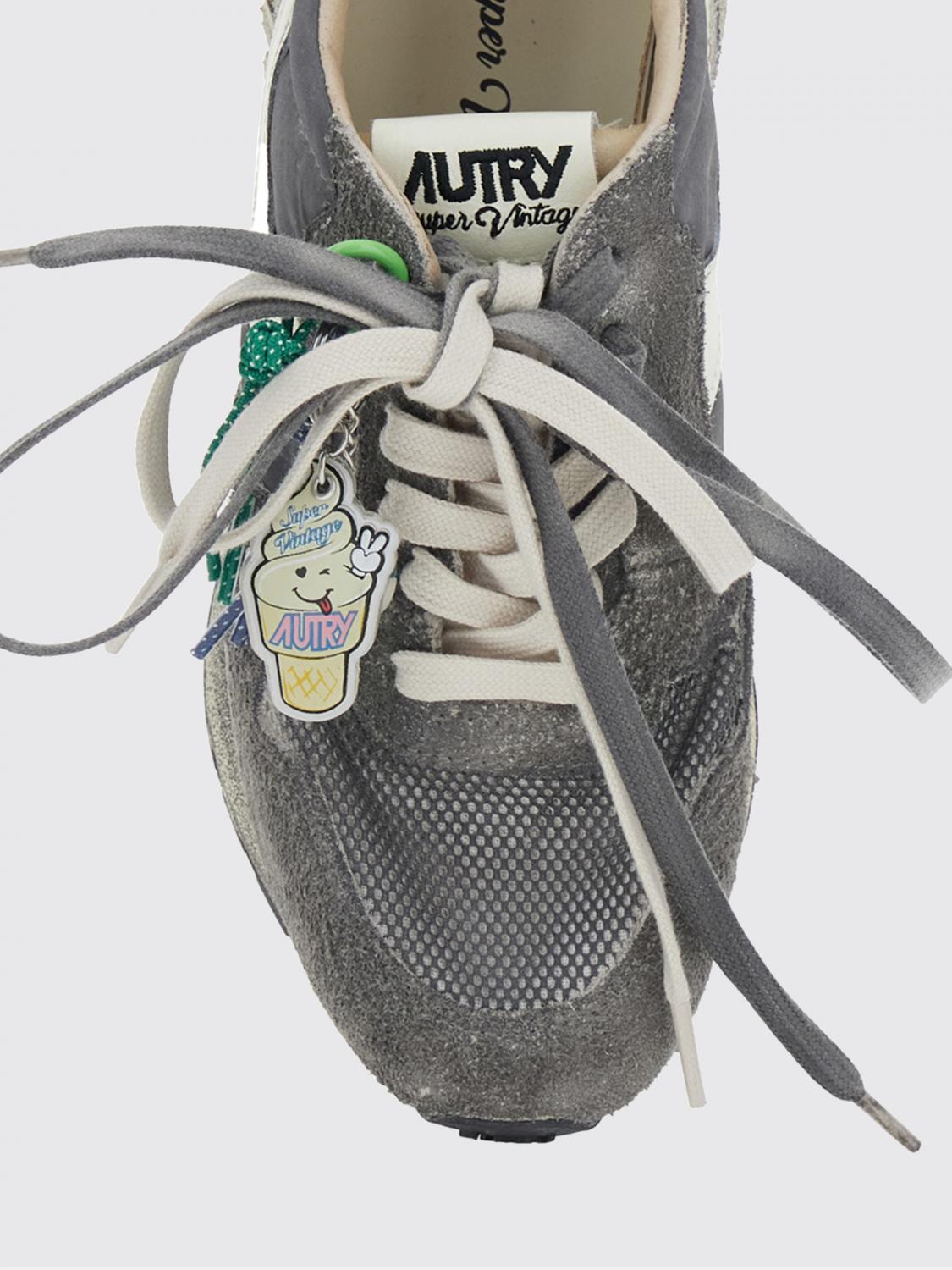 AUTRY SNEAKERS: Sneakers Reelwind Super Vintage Autry in nylon e pelle scamosciata, Grigio - Img 4